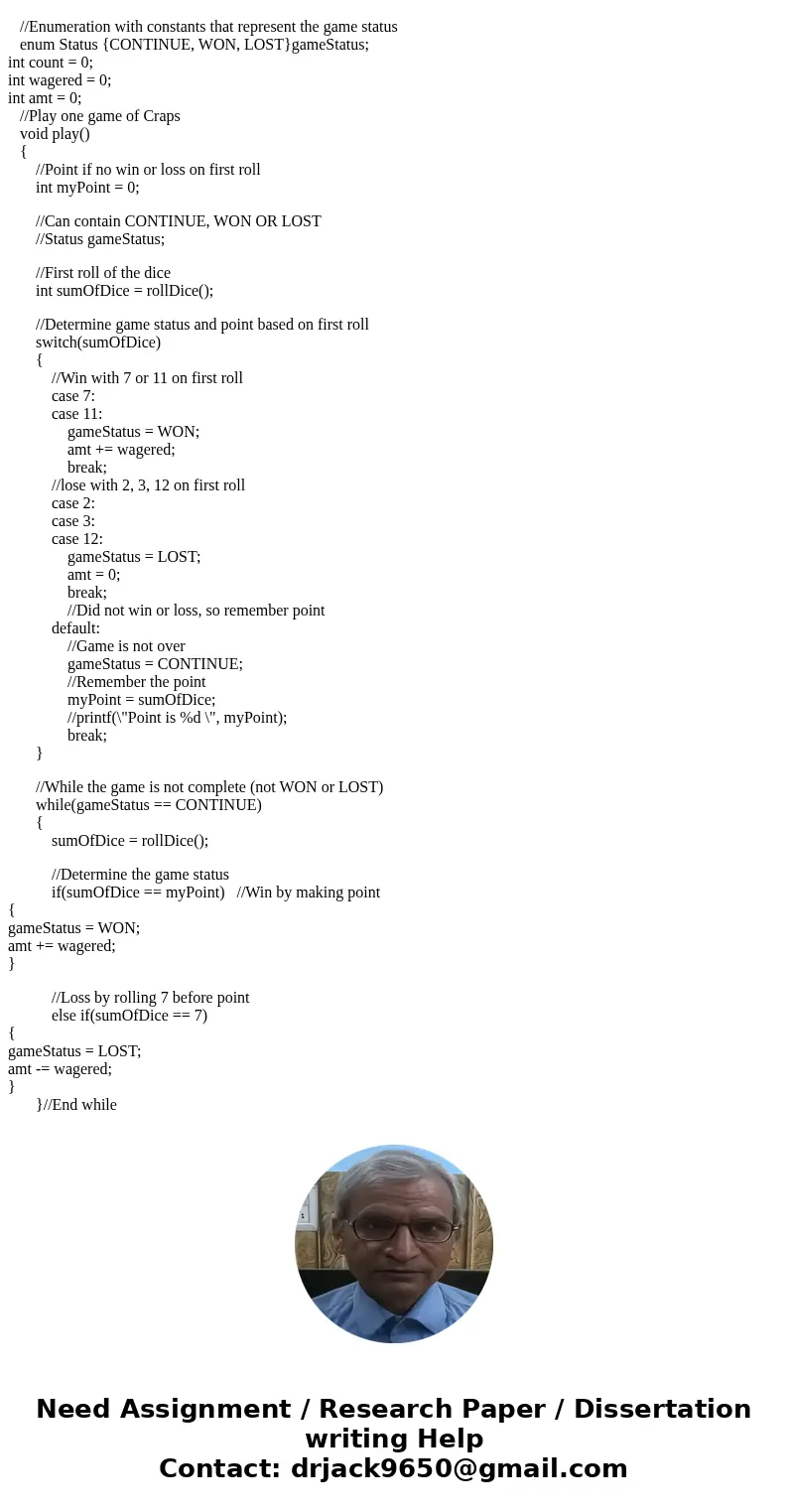 The game of craps is often said to be the “fairest” casino game of pure chance (meaning that there is no player strategy involved) in that the house has the sma