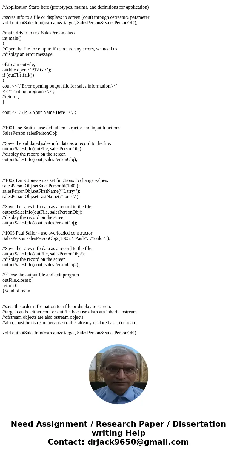 The purpose of this C++ programming project is to familiarize the student with class definitions and usage, as well as with saving data to a file. A driver prog