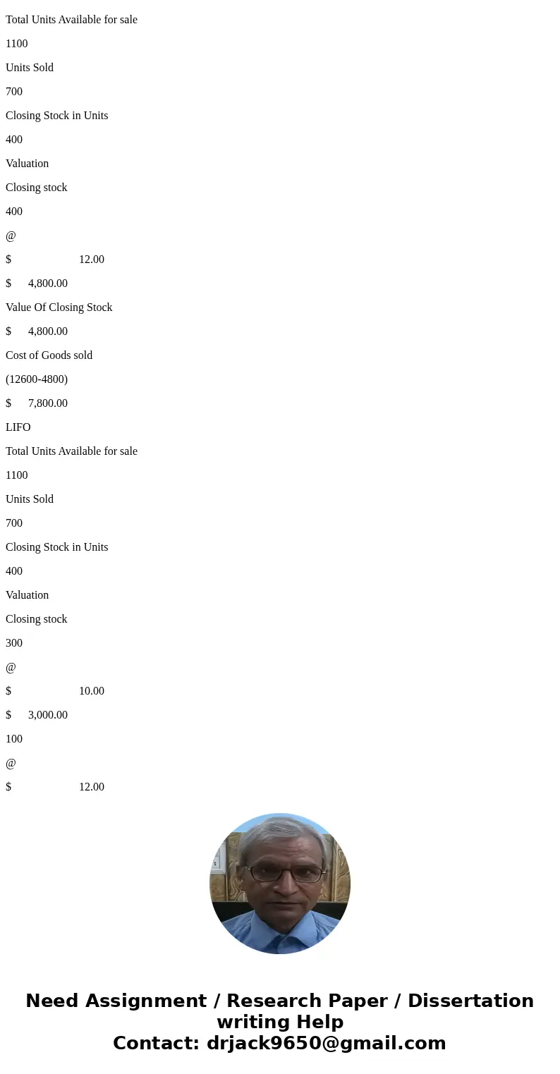  the questions are on the slide. I tried at the bottom please correct if wrong. Fifo, Lifo, WA at periodic and perpetual. please, please, please explain. Sold 0