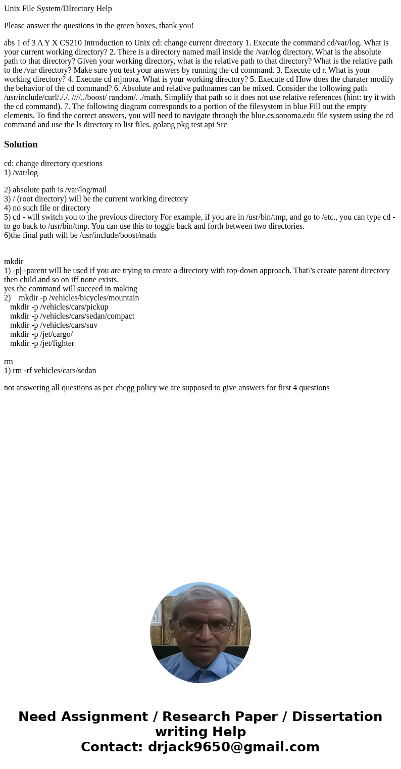 Unix File System/DIrectory Help Please answer the questions in the green boxes, thank you! abs 1 of 3 A Y X CS210 Introduction to Unix cd: change current direct Unix File System/DIrectory Help Please answer the questions in the green boxes, thank you! abs 1 of 3 A Y X CS210 Introduction to Unix cd: change current direct