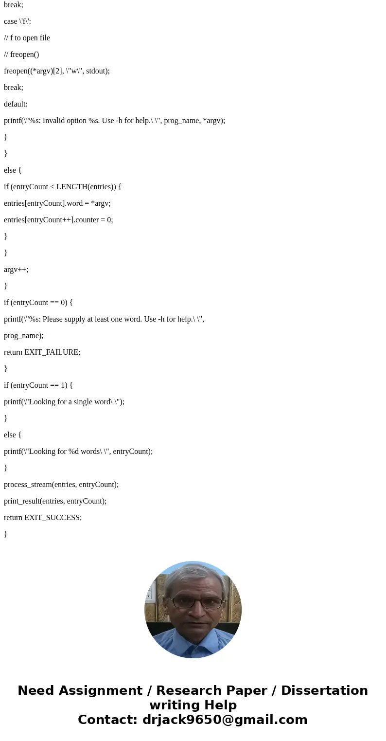 Using C language, add support for matching arbitrary numbers of words, not just 5. (Hint: use malloc, and don\'t worry too much about memory efficiency). #inclu