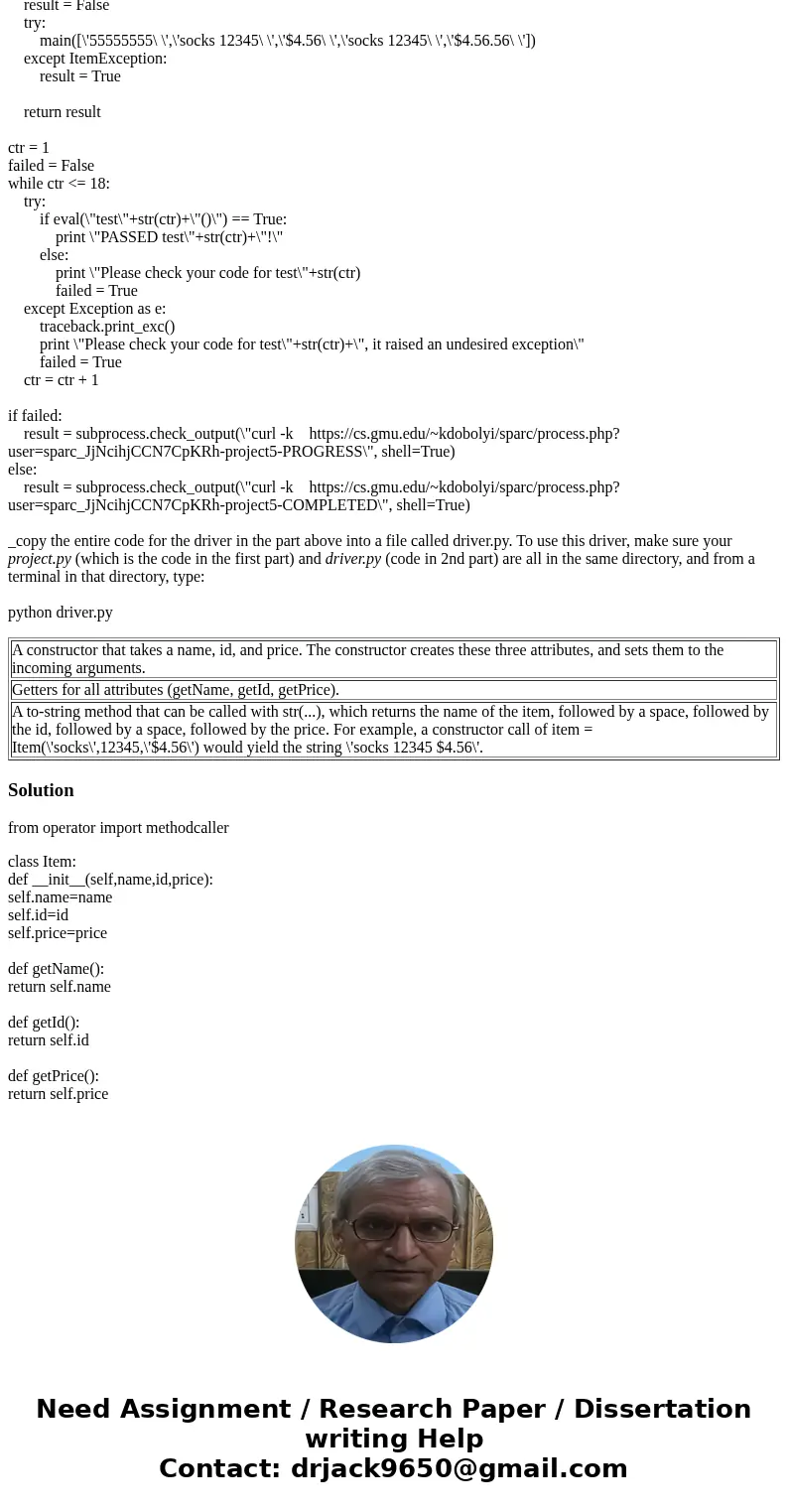 USING PYTHON, You will have to do the following for this assignment: Create and complete the methods of the Item class. Create and complete the methods of the S USING PYTHON, You will have to do the following for this assignment: Create and complete the methods of the Item class. Create and complete the methods of the S
