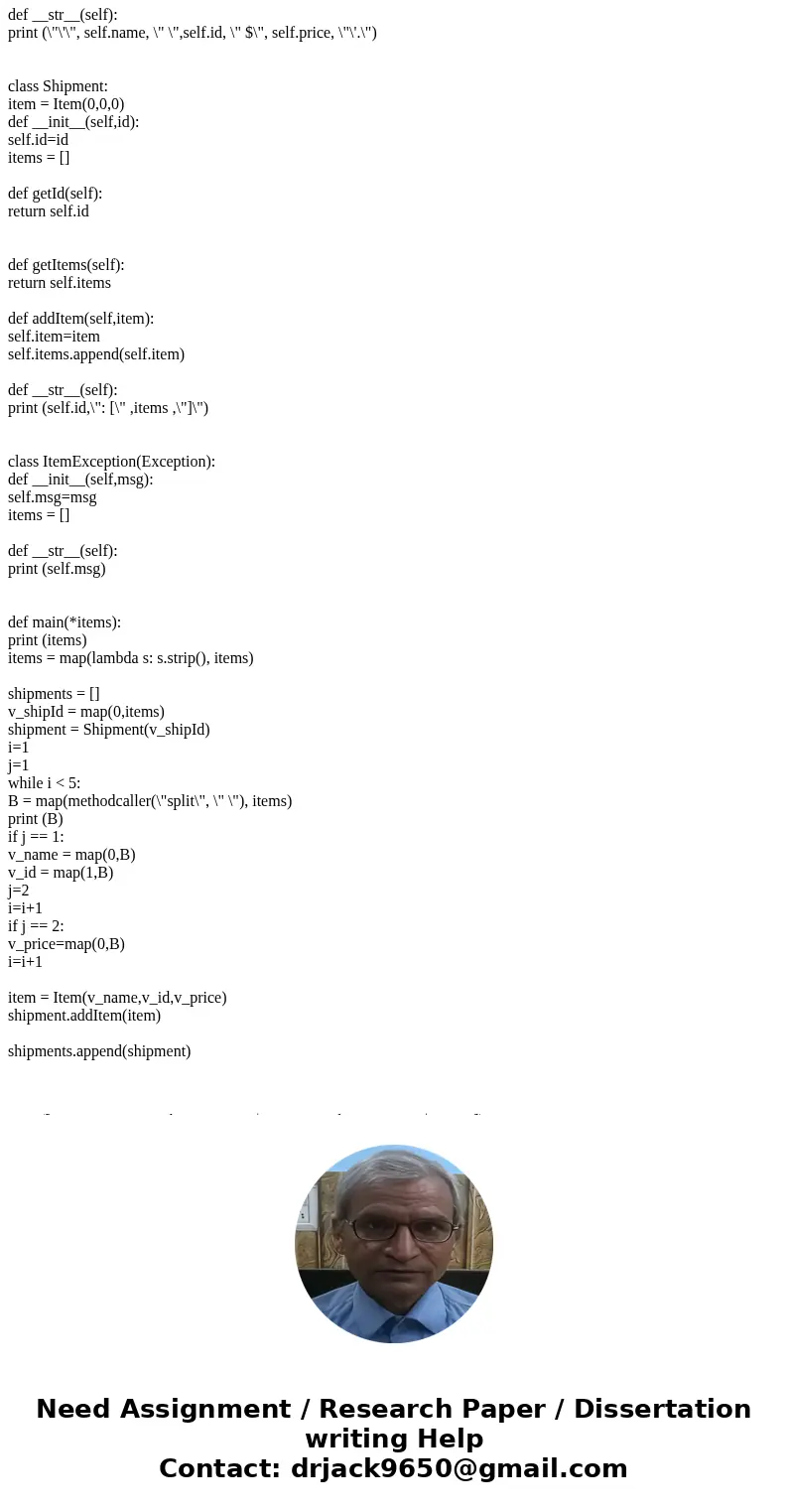 USING PYTHON, You will have to do the following for this assignment: Create and complete the methods of the Item class. Create and complete the methods of the S USING PYTHON, You will have to do the following for this assignment: Create and complete the methods of the Item class. Create and complete the methods of the S