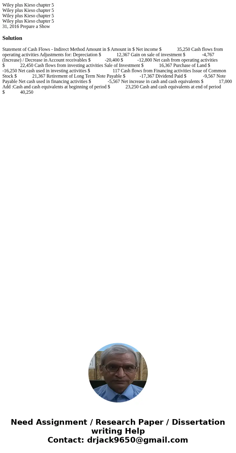 Wiley plus Kieso chapter 5 Wiley plus Kieso chapter 5 Wiley plus Kieso chapter 5 Wiley plus Kieso chapter 5 31, 2016 Prepare a Show Solution Statement of Cash   Wiley plus Kieso chapter 5 Wiley plus Kieso chapter 5 Wiley plus Kieso chapter 5 Wiley plus Kieso chapter 5 31, 2016 Prepare a Show Solution Statement of Cash