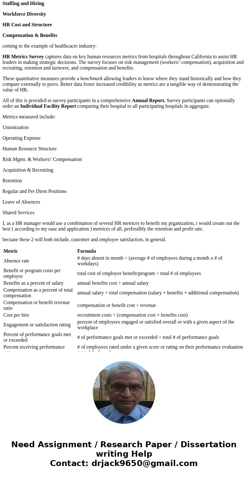 WK-1-A-2: HRM Metrics in Healthcare Organizations HRM metrics and measurements can be powerful in showing areas where healthcare organizations can improve and b WK-1-A-2: HRM Metrics in Healthcare Organizations HRM metrics and measurements can be powerful in showing areas where healthcare organizations can improve and b