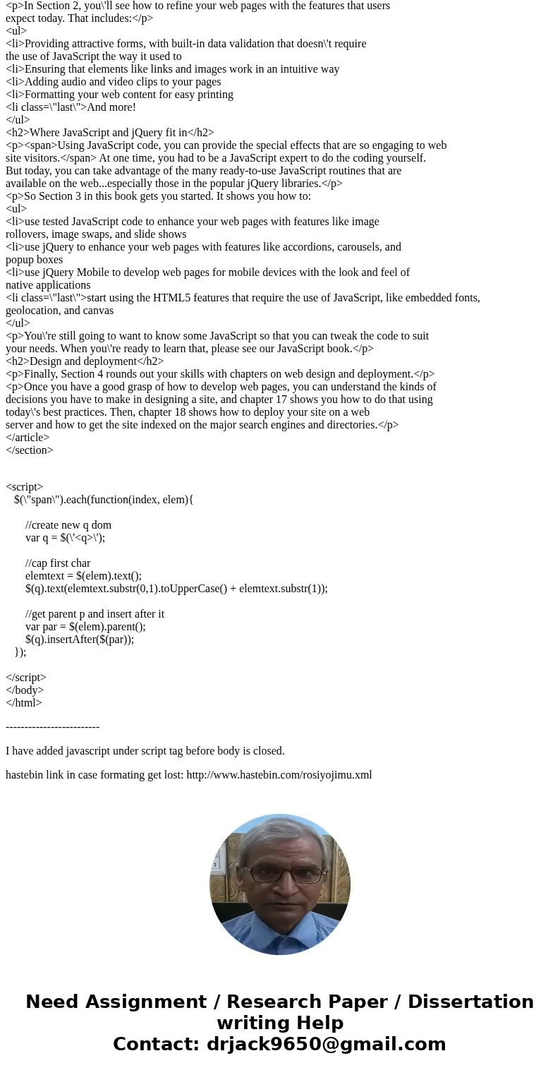 1. Open the HTML and JavaScript files in this folder: exercises_extra\\ch09\\pull_quotes 2. Review the HTML and notice the span elements that are included in tw