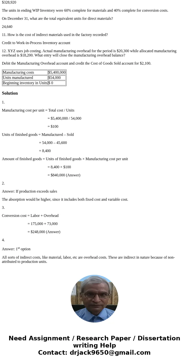 1. Sydney\'s Barbecue reported the following information: Sydney\'s Barbecue Period Ending December 31, 20XX $5,400,000 $54,000 $ 0 Note: 45,600 units sold duri 1. Sydney\'s Barbecue reported the following information: Sydney\'s Barbecue Period Ending December 31, 20XX $5,400,000 $54,000 $ 0 Note: 45,600 units sold duri