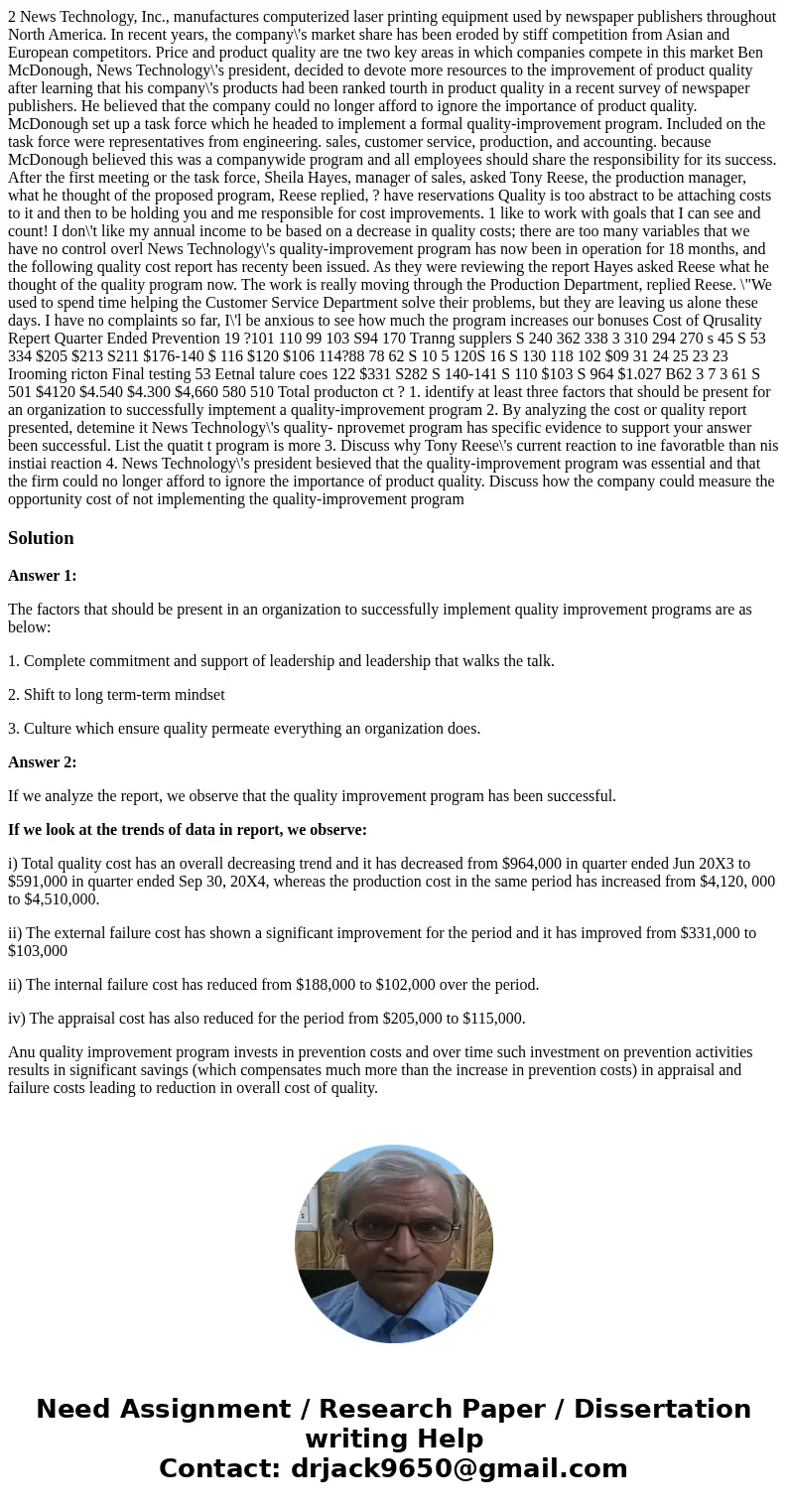 2 News Technology, Inc., manufactures computerized laser printing equipment used by newspaper publishers throughout North America. In recent years, the company  2 News Technology, Inc., manufactures computerized laser printing equipment used by newspaper publishers throughout North America. In recent years, the company