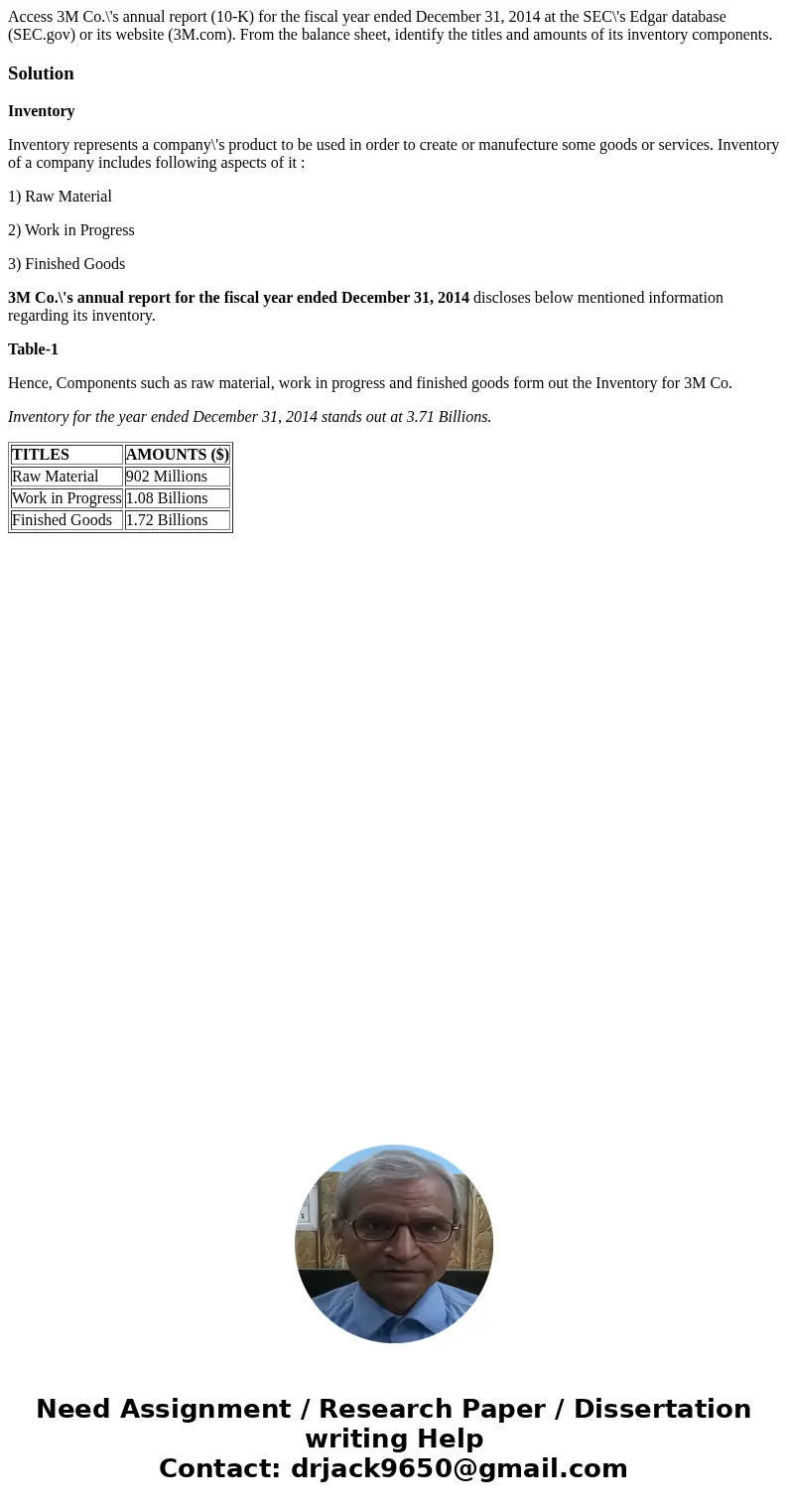 Access 3M Co.\'s annual report (10-K) for the fiscal year ended December 31, 2014 at the SEC\'s Edgar database (SEC.gov) or its website (3M.com). From the balan Access 3M Co.\'s annual report (10-K) for the fiscal year ended December 31, 2014 at the SEC\'s Edgar database (SEC.gov) or its website (3M.com). From the balan