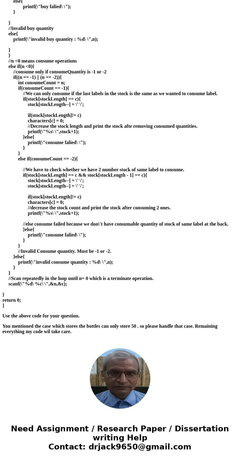 An eccentric wine lover buys individual labels of wine in either 1, 3, 6, or 12 bottle lots and consumes either 1 or 2 bottles of the same type at a time. Unfor An eccentric wine lover buys individual labels of wine in either 1, 3, 6, or 12 bottle lots and consumes either 1 or 2 bottles of the same type at a time. Unfor