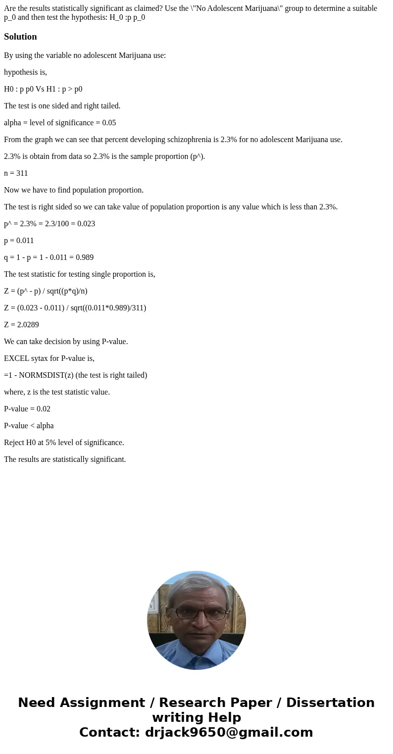  Are the results statistically significant as claimed? Use the \