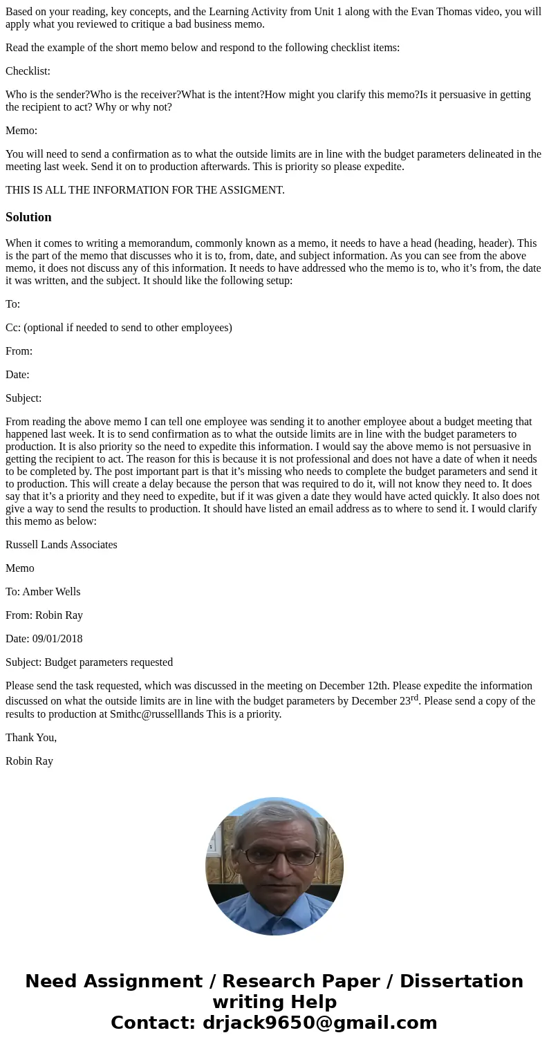 Based on your reading, key concepts, and the Learning Activity from Unit 1 along with the Evan Thomas video, you will apply what you reviewed to critique a bad  Based on your reading, key concepts, and the Learning Activity from Unit 1 along with the Evan Thomas video, you will apply what you reviewed to critique a bad