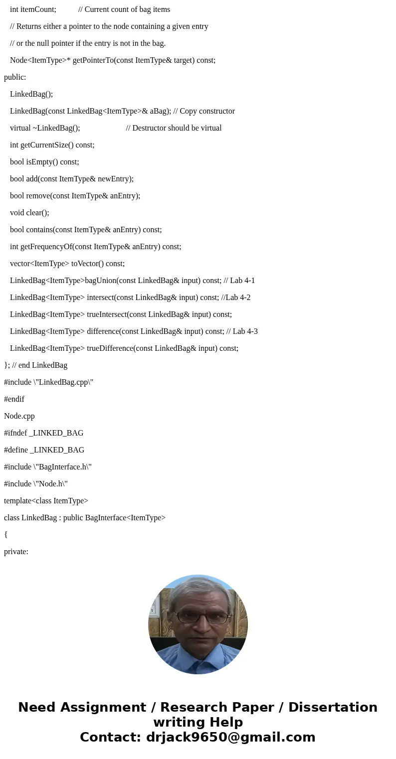 C++ ADT Bag Union Help. I need to write the following program but I\'m having trouble with implementation files methods and calling these methods from main(). T C++ ADT Bag Union Help. I need to write the following program but I\'m having trouble with implementation files methods and calling these methods from main(). T