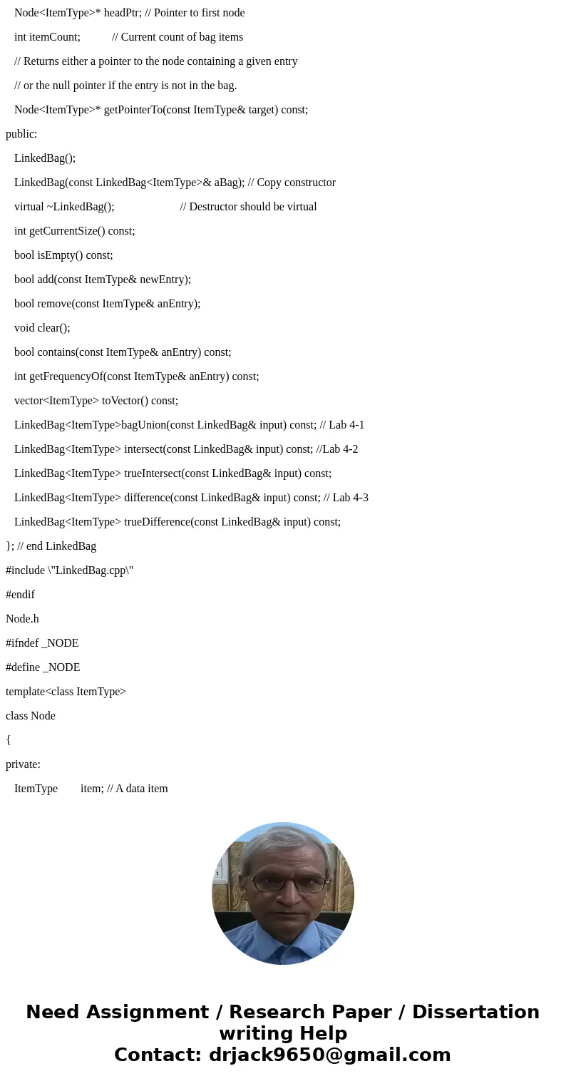 C++ ADT Bag Union Help. I need to write the following program but I\'m having trouble with implementation files methods and calling these methods from main(). T C++ ADT Bag Union Help. I need to write the following program but I\'m having trouble with implementation files methods and calling these methods from main(). T
