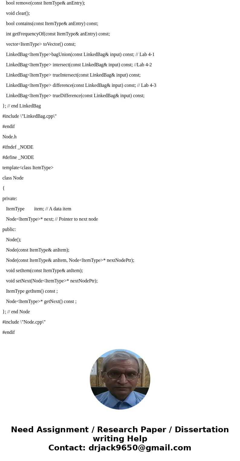 C++ ADT Bag Union Help. I need to write the following program but I\'m having trouble with implementation files methods and calling these methods from main(). T C++ ADT Bag Union Help. I need to write the following program but I\'m having trouble with implementation files methods and calling these methods from main(). T