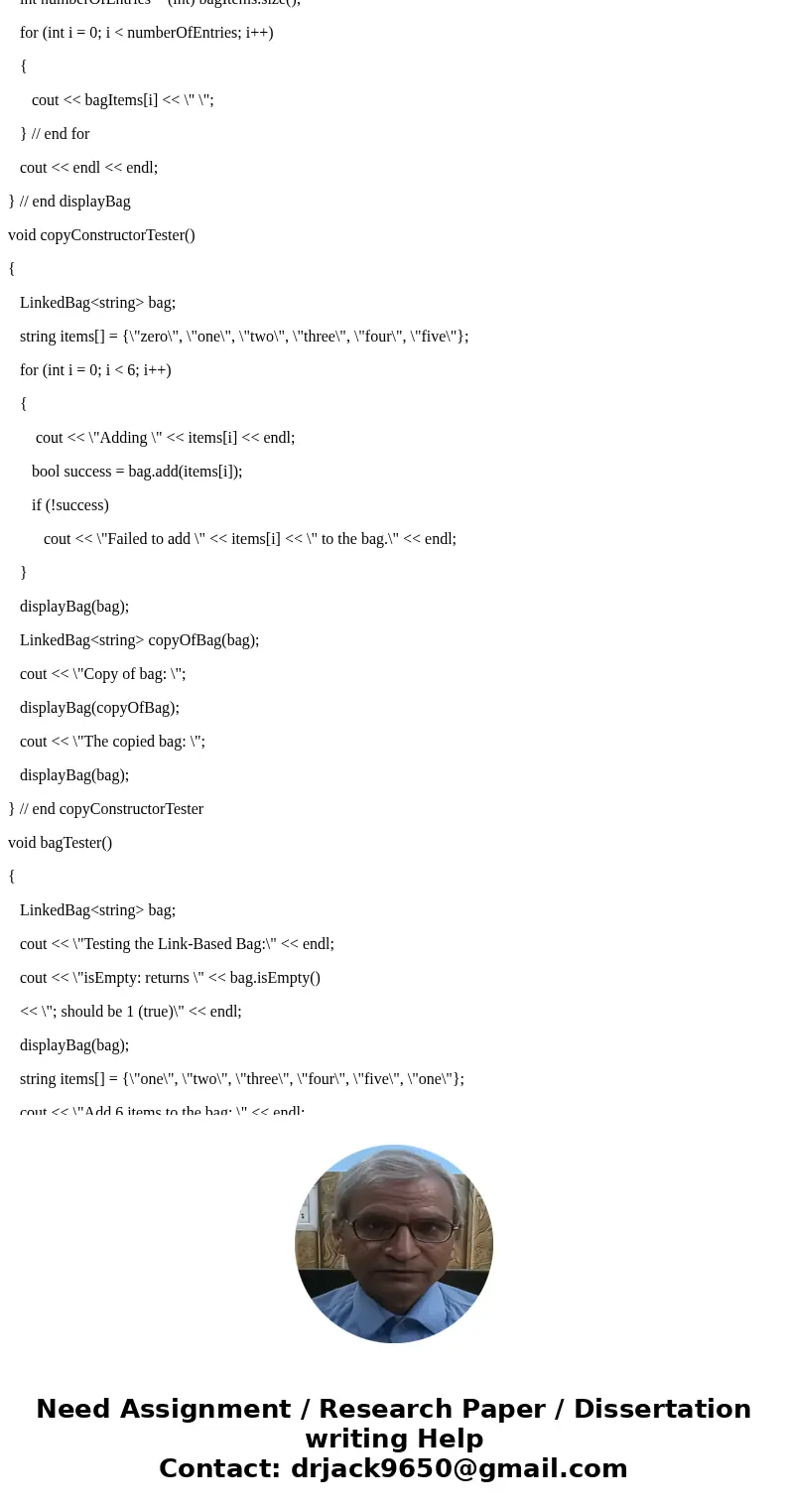 C++ ADT Bag Union Help. I need to write the following program but I\'m having trouble with implementation files methods and calling these methods from main(). T C++ ADT Bag Union Help. I need to write the following program but I\'m having trouble with implementation files methods and calling these methods from main(). T
