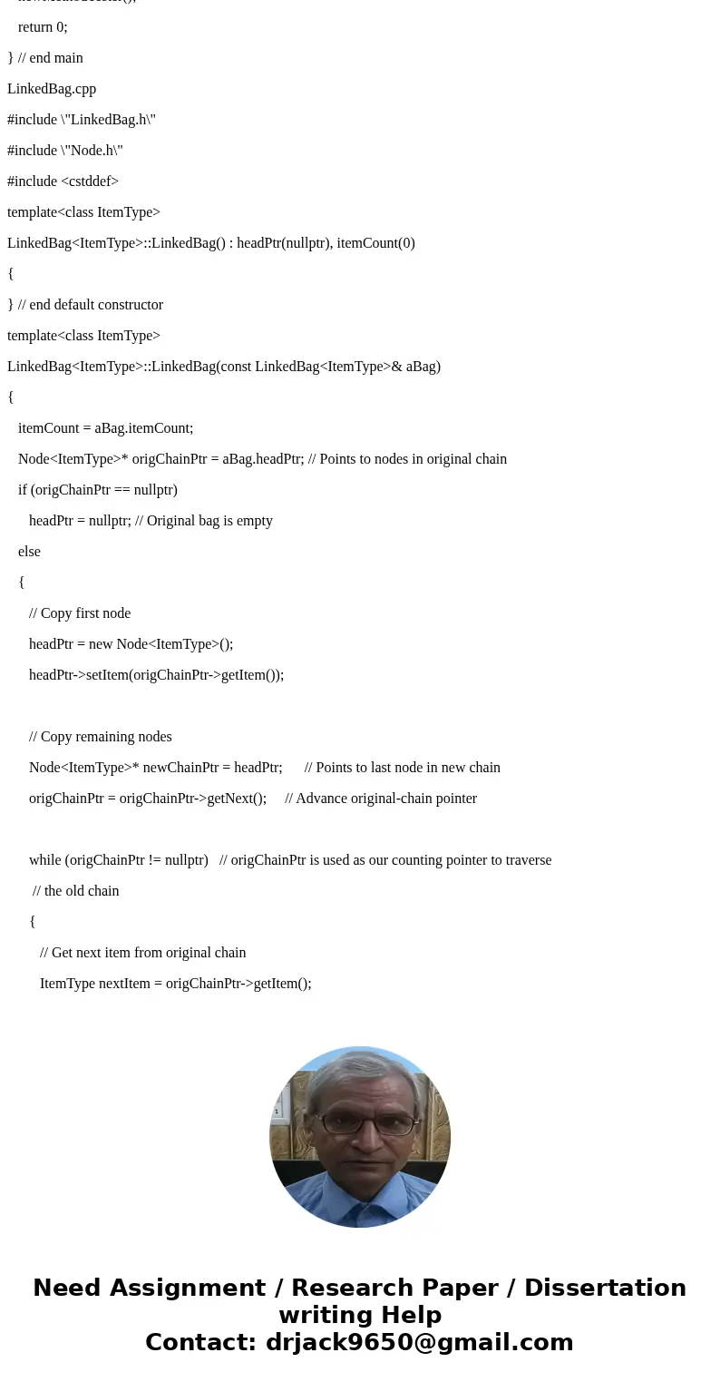 C++ ADT Bag Union Help. I need to write the following program but I\'m having trouble with implementation files methods and calling these methods from main(). T C++ ADT Bag Union Help. I need to write the following program but I\'m having trouble with implementation files methods and calling these methods from main(). T