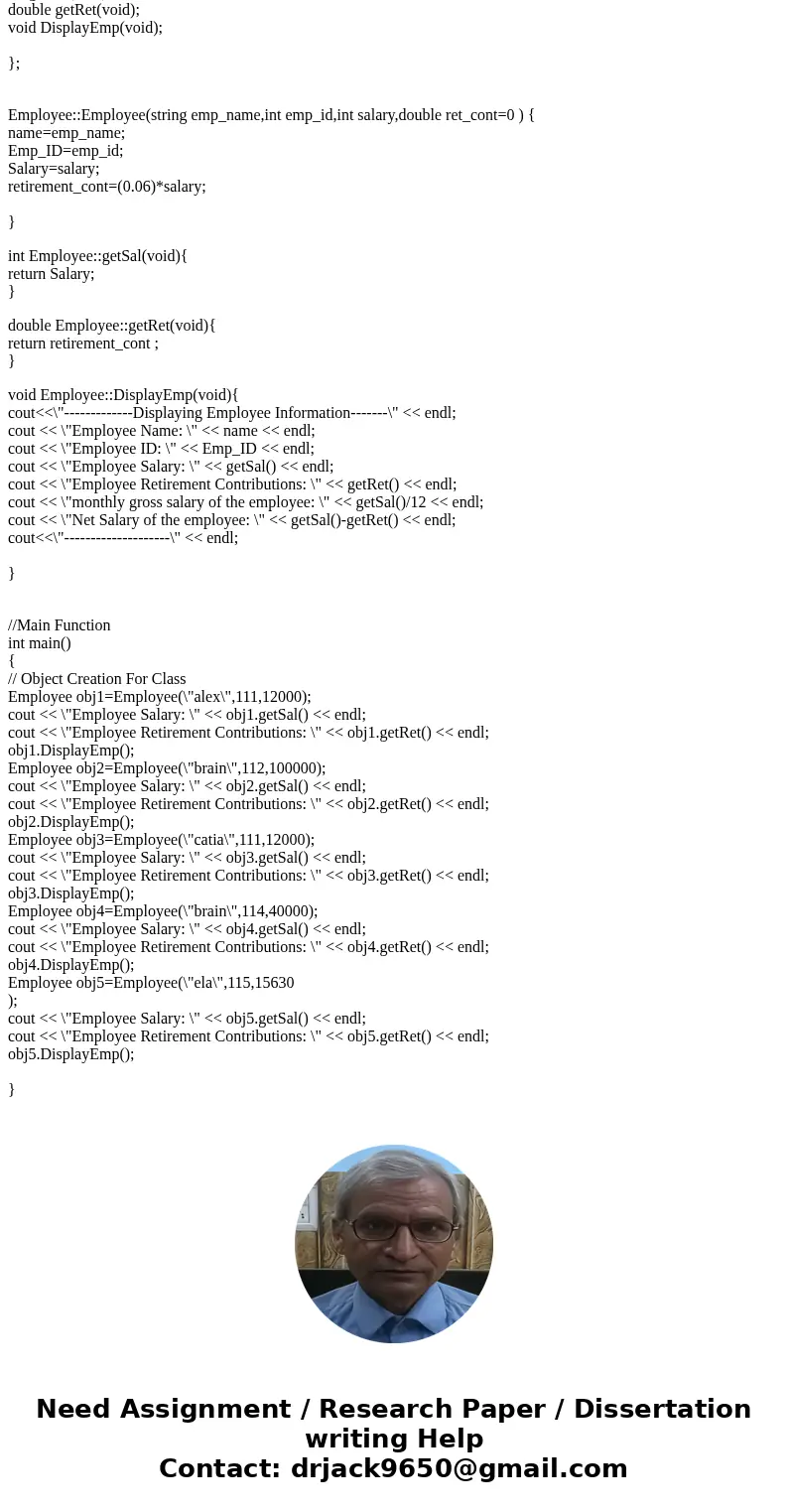 C++ Program Using Visual Studio Program Requirements: Create a class (named Employee). Each employee will have four data members: (i) Name of string type, (ii)  C++ Program Using Visual Studio Program Requirements: Create a class (named Employee). Each employee will have four data members: (i) Name of string type, (ii)