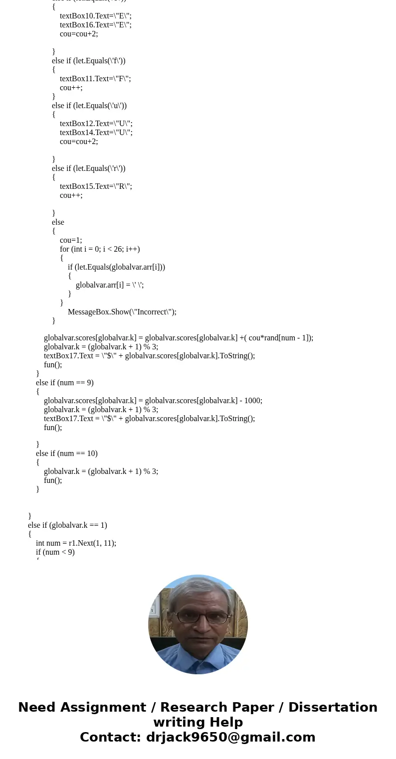 C# using Visual studio - Windows Form. If possible step-by-step instructions as well. You are to create the classic game of Wheel of Fortune. Your application s