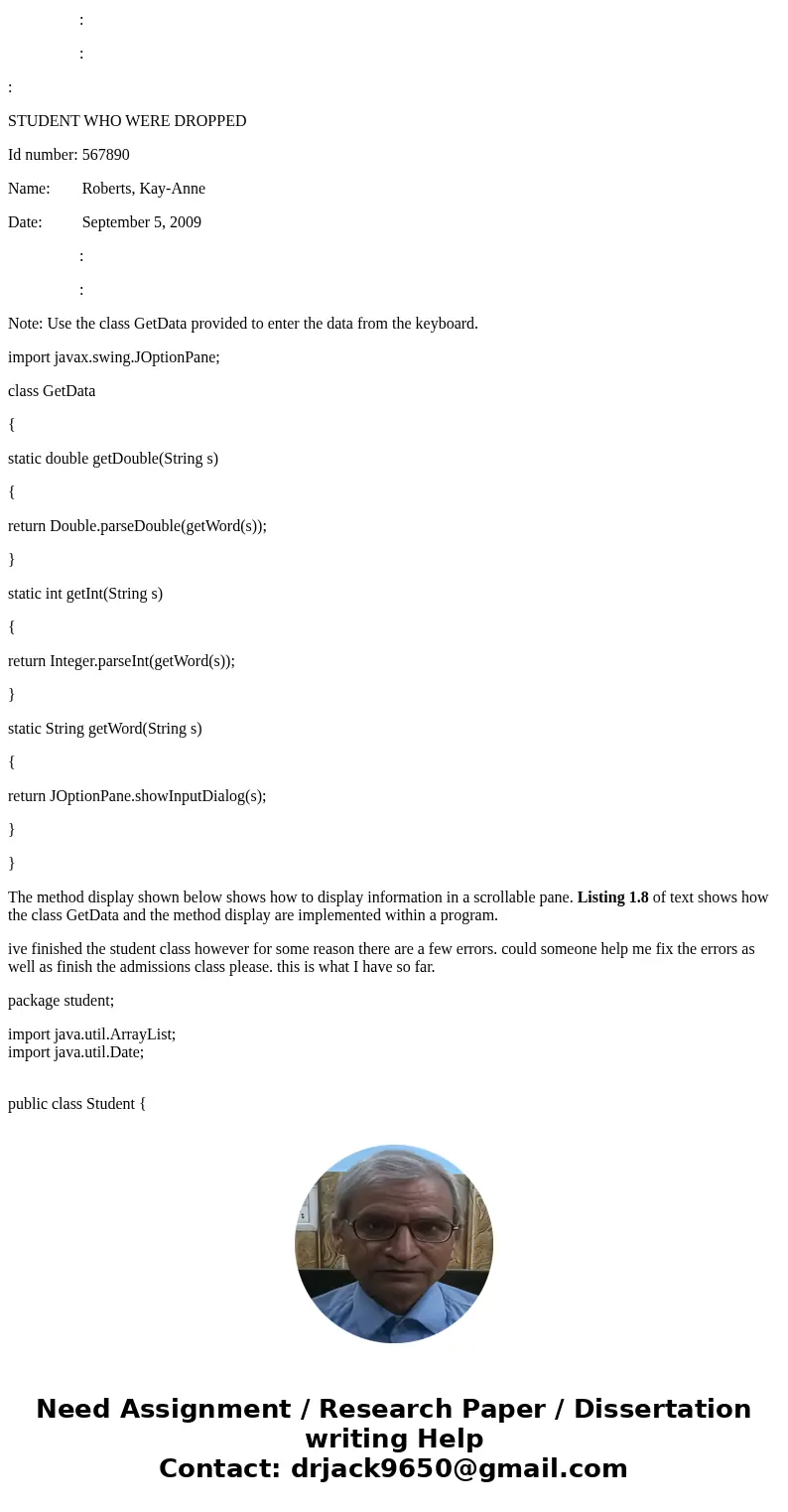 can someone help me witht the following program. Write a Java program which will store, manipulate, and print student registration information. As part of the s can someone help me witht the following program. Write a Java program which will store, manipulate, and print student registration information. As part of the s