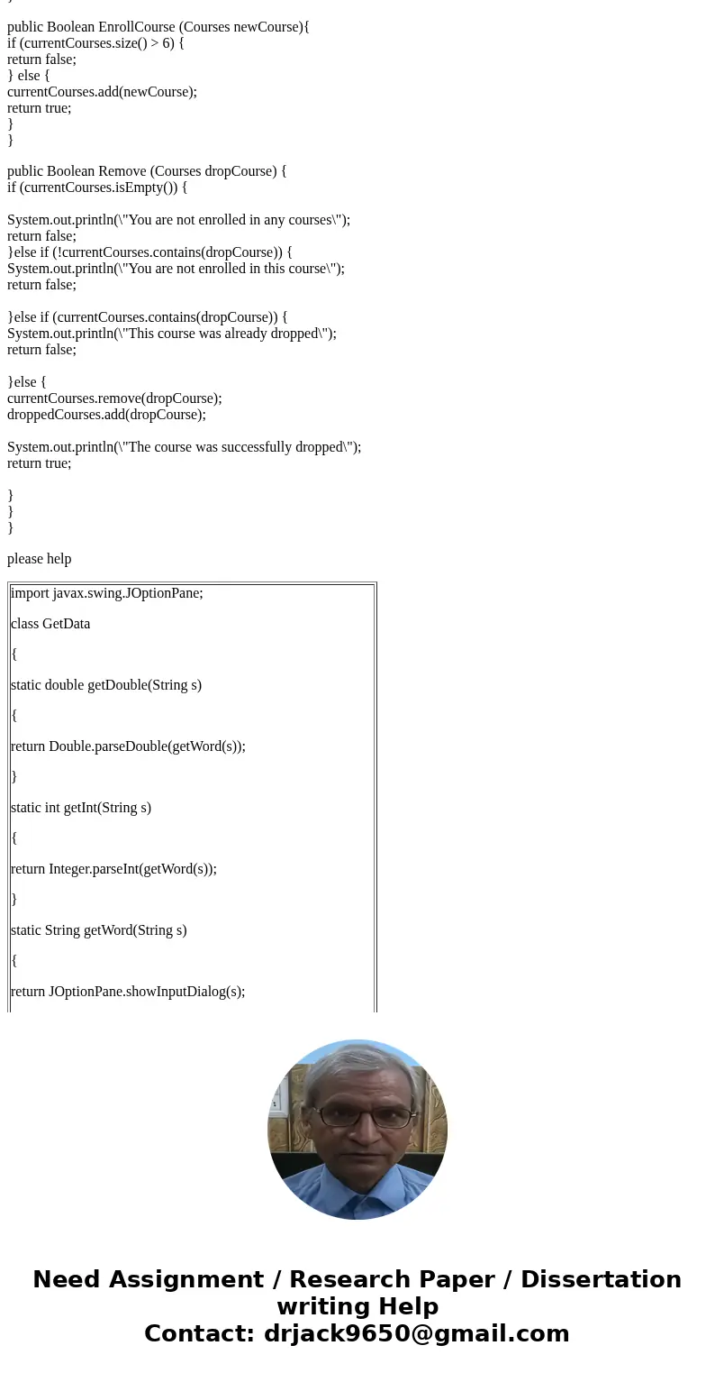 can someone help me witht the following program. Write a Java program which will store, manipulate, and print student registration information. As part of the s can someone help me witht the following program. Write a Java program which will store, manipulate, and print student registration information. As part of the s