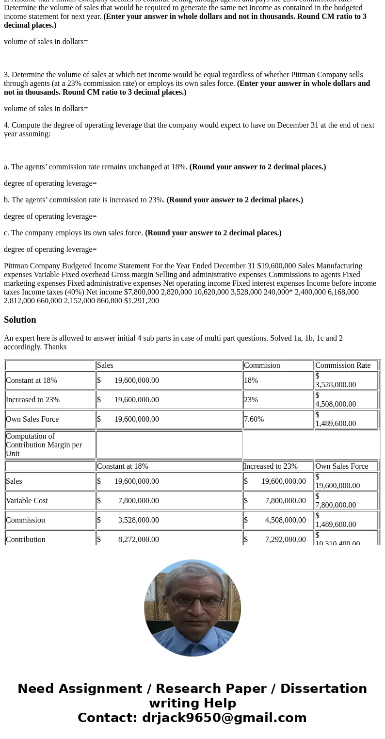case 3, #2 Pittman Company is a small but growing manufacturer of telecommunications equipment. The company has no sales force of its own; rather, it relies com