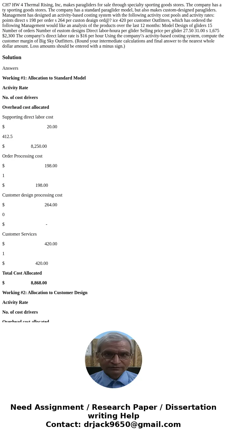  CH7 HW 4 Thermal Rising, Inc, makes paragliders for sale through specialty sporting goods stores. The company has a ty sporting goods stores. The company has a