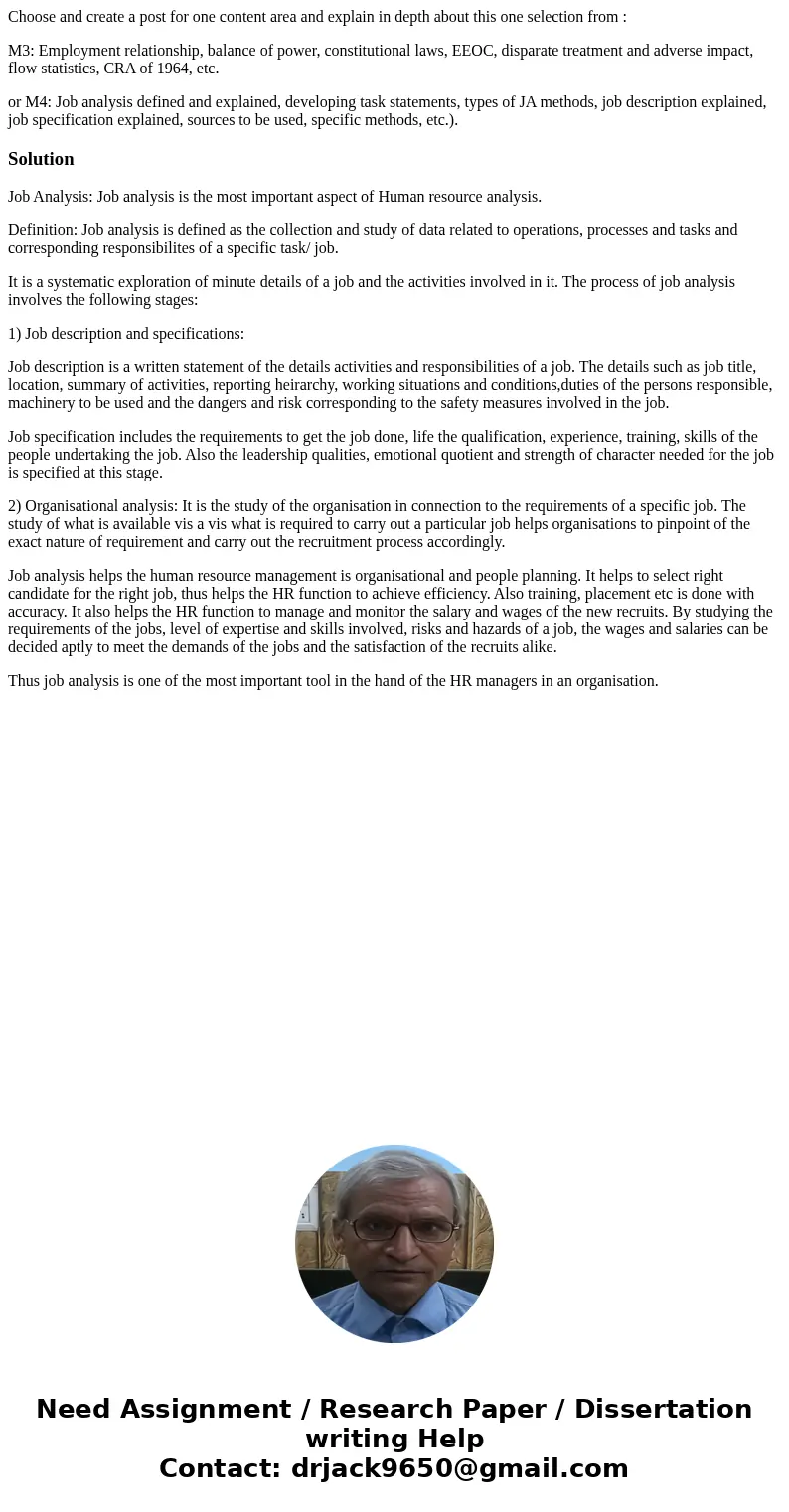 Choose and create a post for one content area and explain in depth about this one selection from : M3: Employment relationship, balance of power, constitutional Choose and create a post for one content area and explain in depth about this one selection from : M3: Employment relationship, balance of power, constitutional