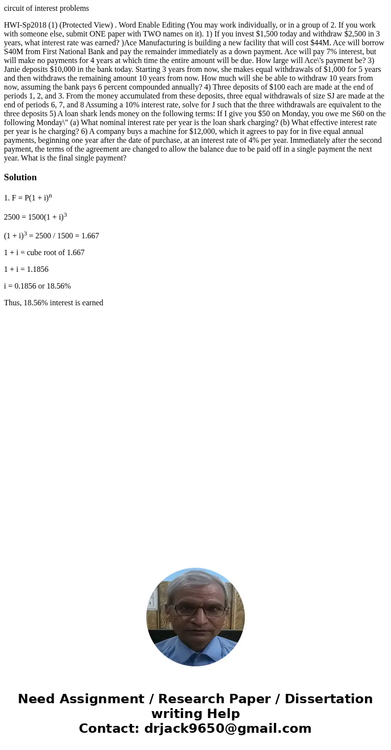 circuit of interest problems HWI-Sp2018 (1) (Protected View) . Word Enable Editing (You may work individually, or in a group of 2. If you work with someone else circuit of interest problems HWI-Sp2018 (1) (Protected View) . Word Enable Editing (You may work individually, or in a group of 2. If you work with someone else