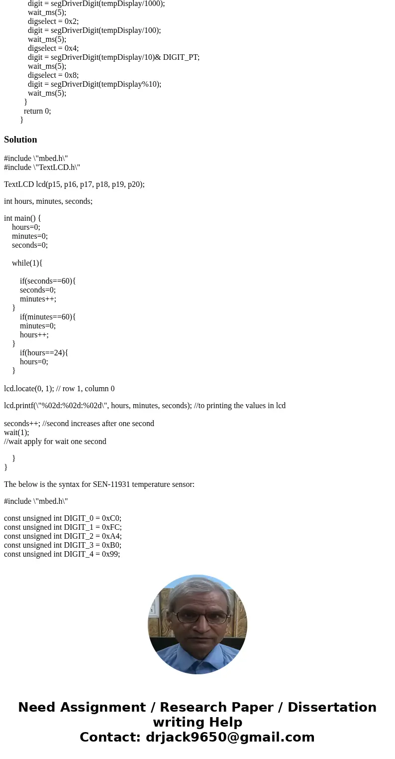 Design the digital clock with the capability of digital thermometer upon the push of a push button. Using SEN-11931 and the LCD digital clock display, Design a  Design the digital clock with the capability of digital thermometer upon the push of a push button. Using SEN-11931 and the LCD digital clock display, Design a