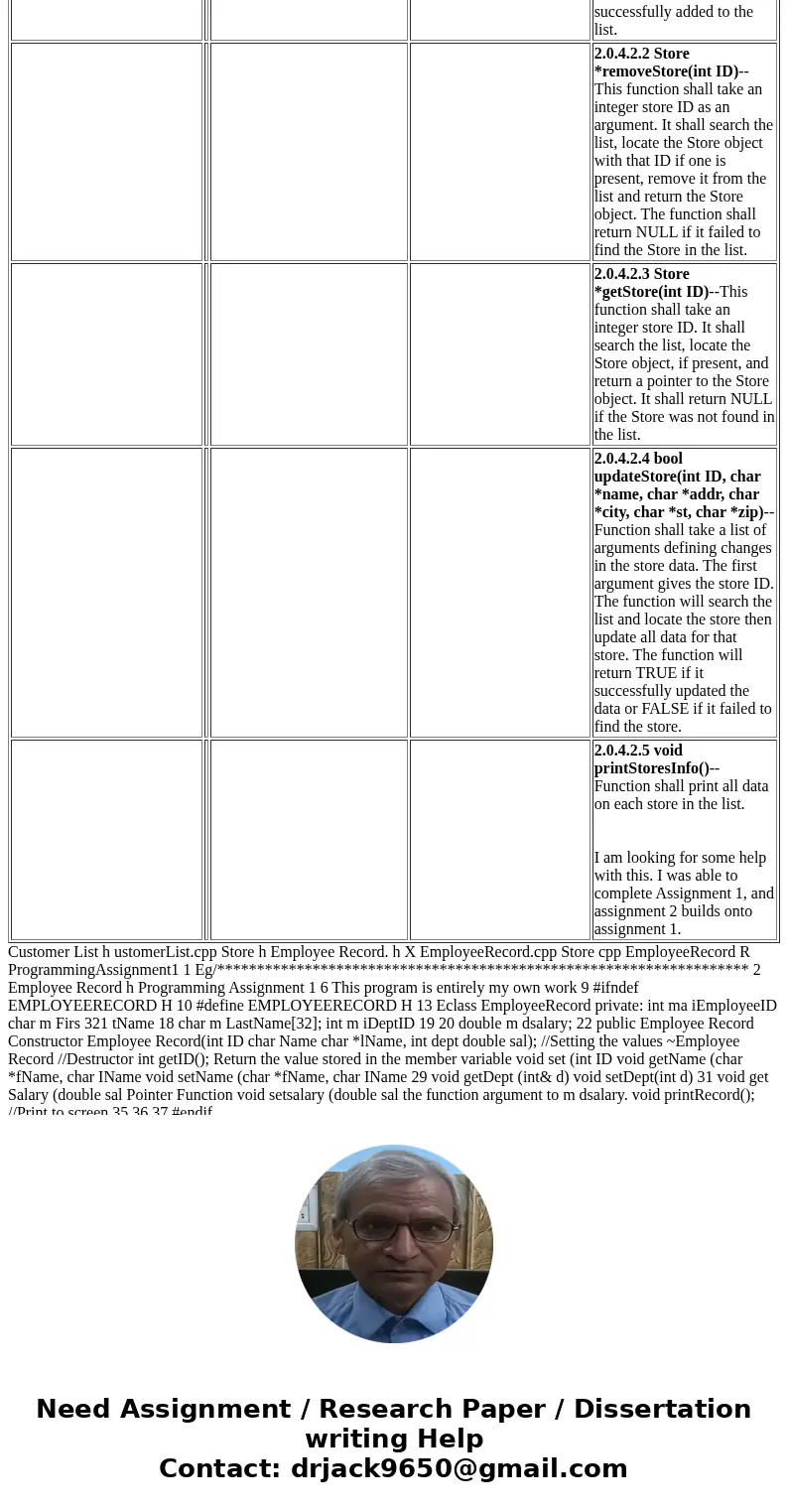 --------------------------EmployeeRecord.h Below------------------------------------------------------------------------------------------ #ifndef EMPLOYEERECOR