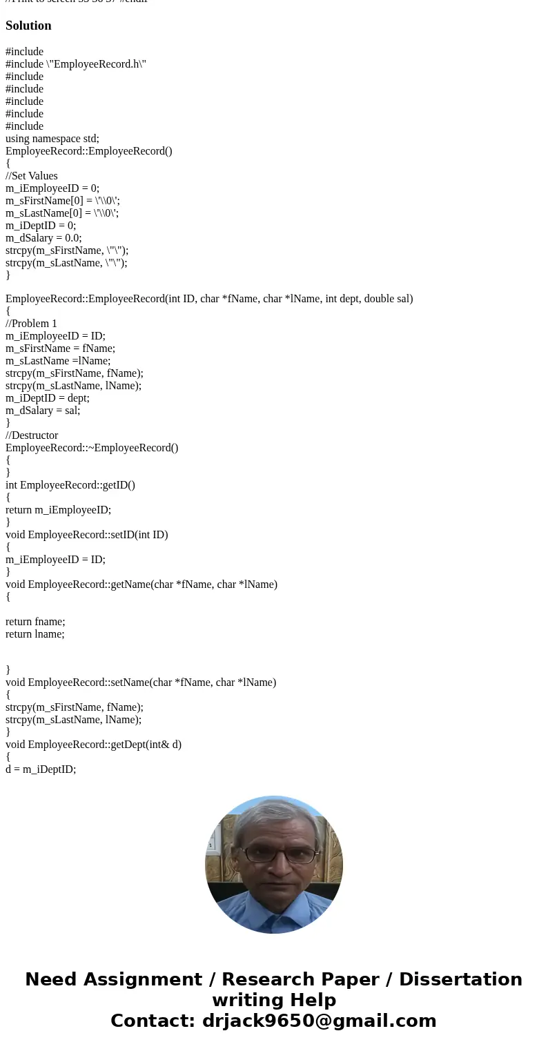 --------------------------EmployeeRecord.h Below------------------------------------------------------------------------------------------ #ifndef EMPLOYEERECOR