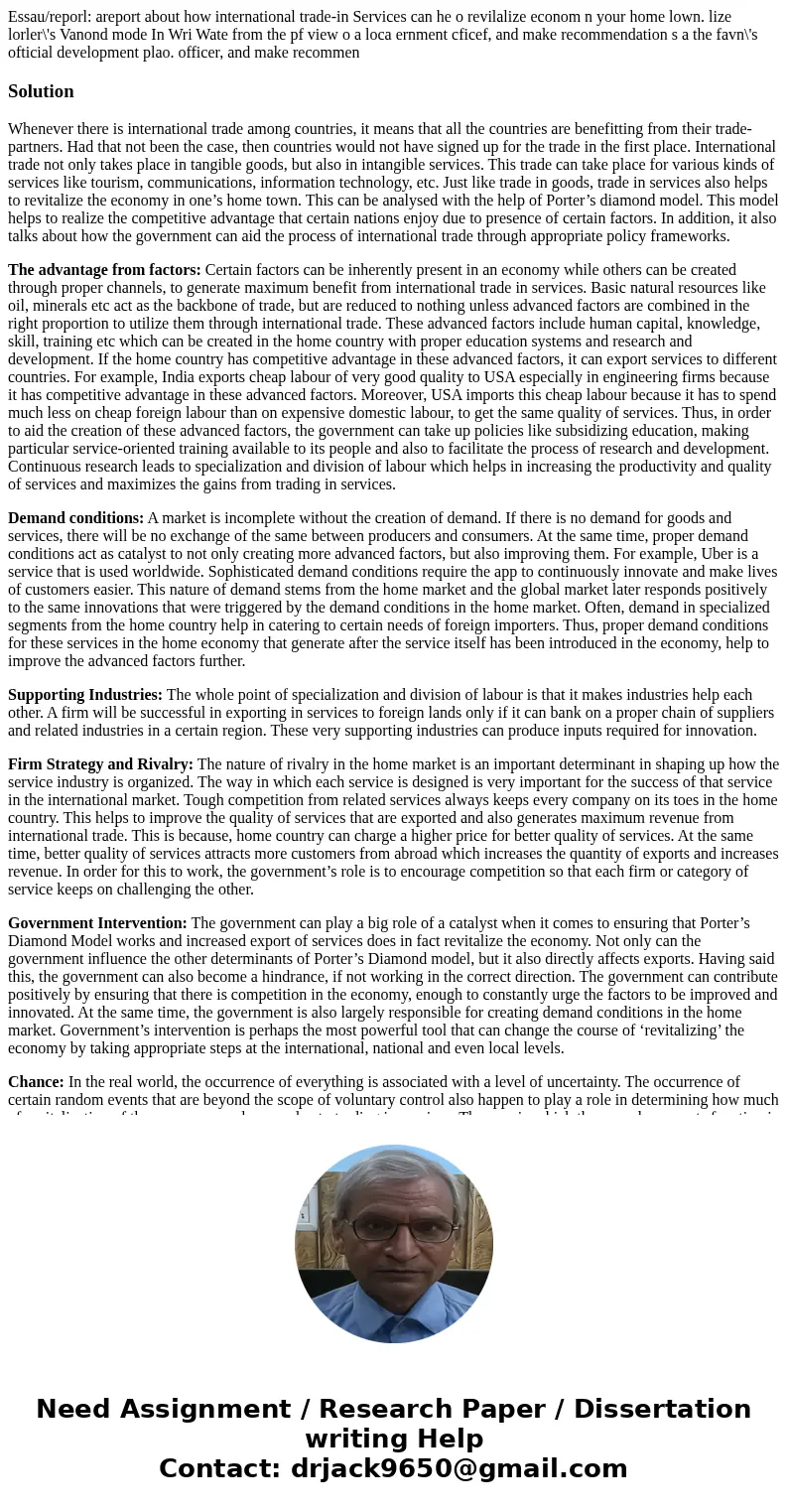 Essau/reporl: areport about how international trade-in Services can he o revilalize econom n your home lown. lize lorler\'s Vanond mode In Wri Wate from the pf  Essau/reporl: areport about how international trade-in Services can he o revilalize econom n your home lown. lize lorler\'s Vanond mode In Wri Wate from the pf