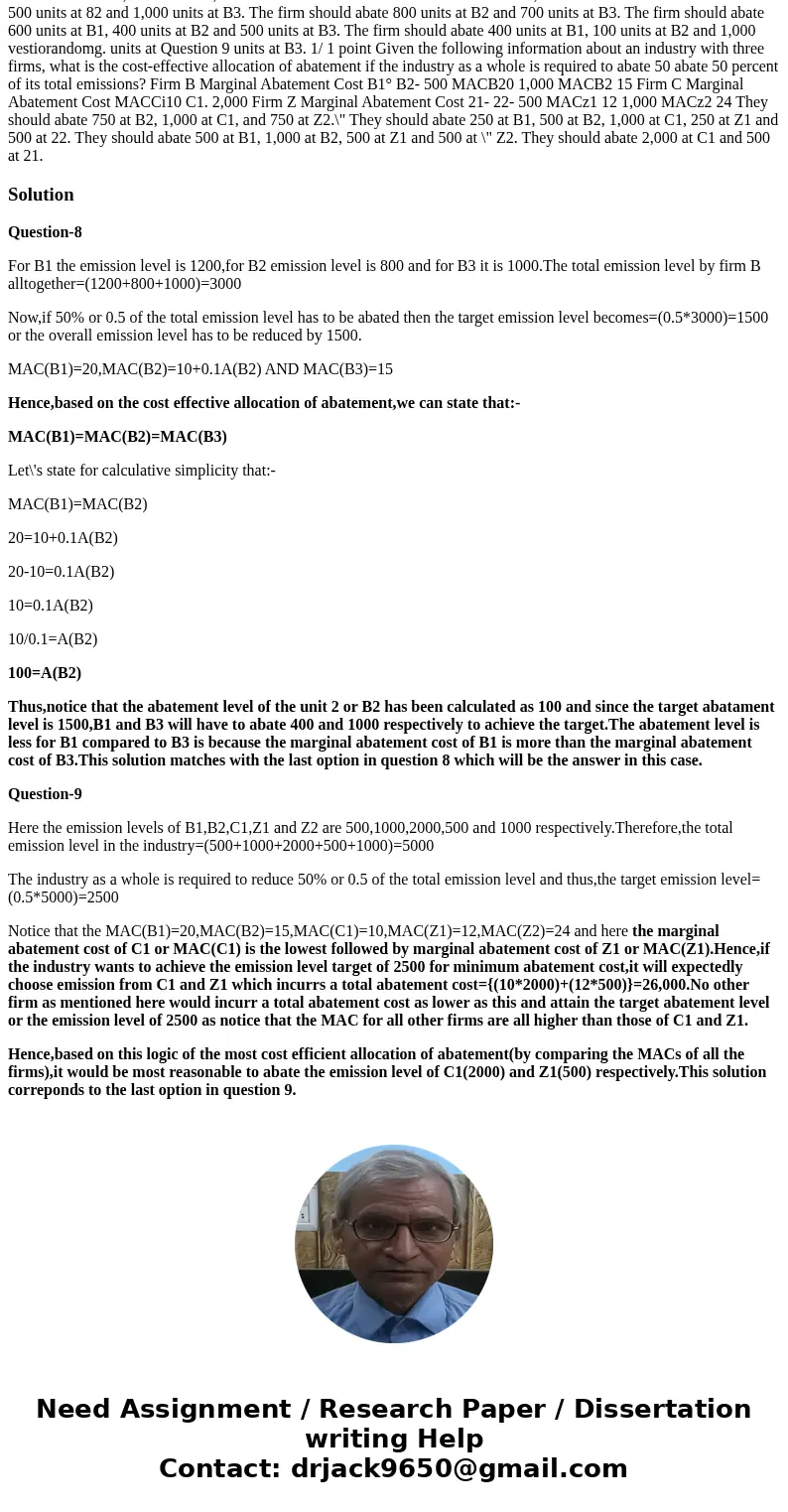 Given the following information about firm B, a firm with more than one source of cost-effective allocation of abatement if the frm is required to abate 50 per  Given the following information about firm B, a firm with more than one source of cost-effective allocation of abatement if the frm is required to abate 50 per