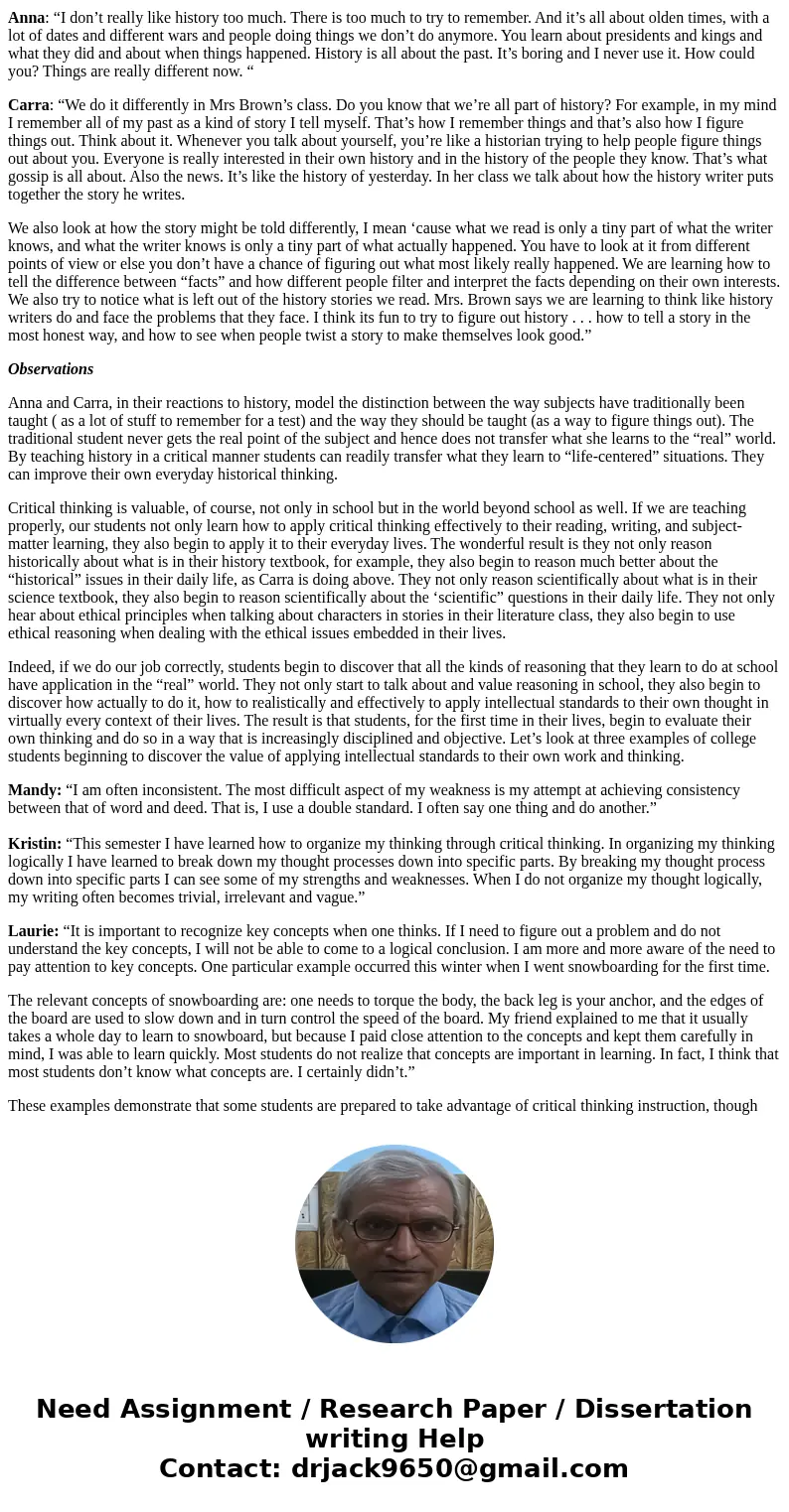 How did the mathematician you explored have, or ot have, persoal integrity?Solution Abstract The goal of this chapter is to set out clearly what critical thinki