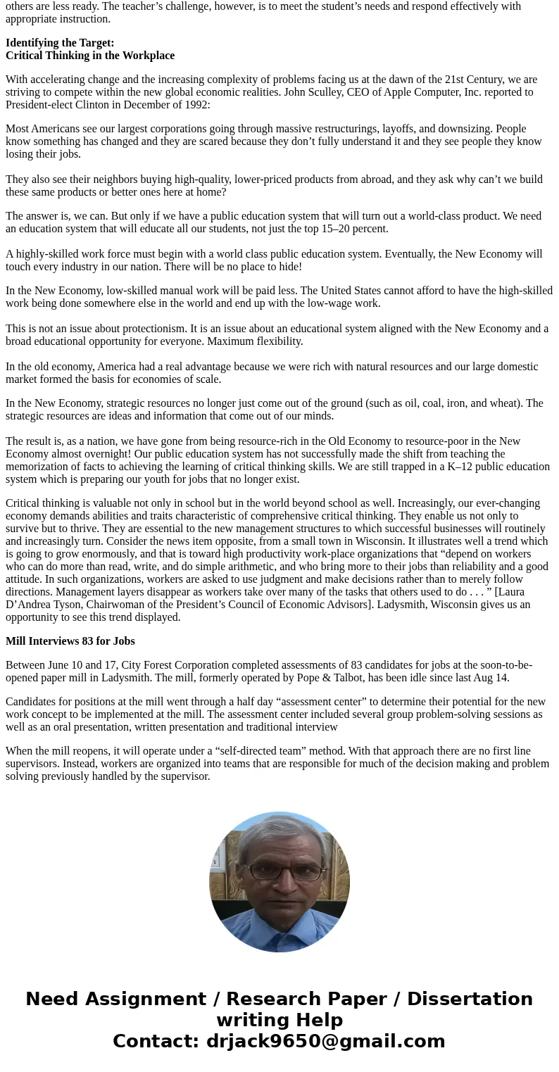 How did the mathematician you explored have, or ot have, persoal integrity?Solution Abstract The goal of this chapter is to set out clearly what critical thinki