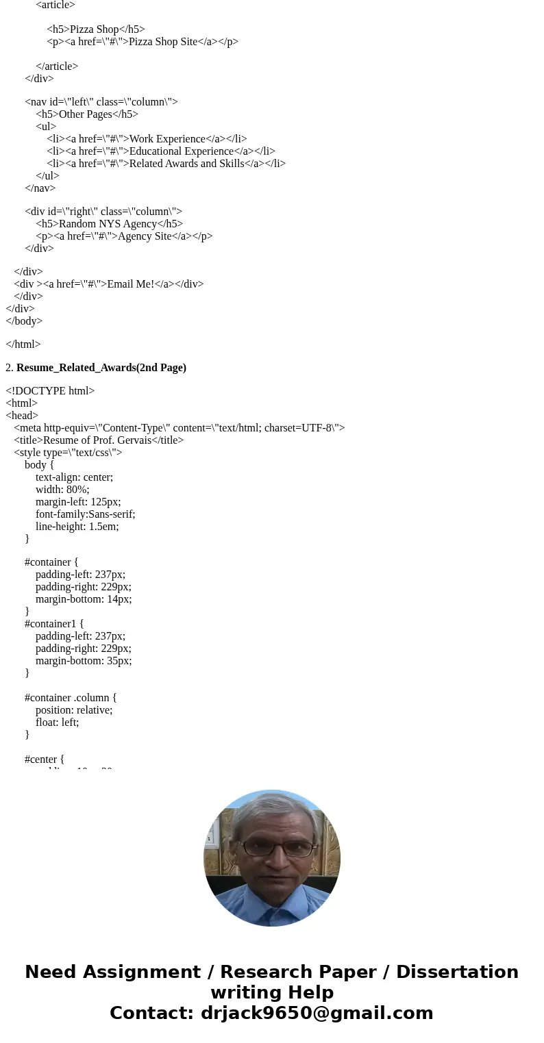 HTML AND CSS CODE For this assignment we will implement what we have already learned about controlling layout with divs and also how to quickly create a templat HTML AND CSS CODE For this assignment we will implement what we have already learned about controlling layout with divs and also how to quickly create a templat