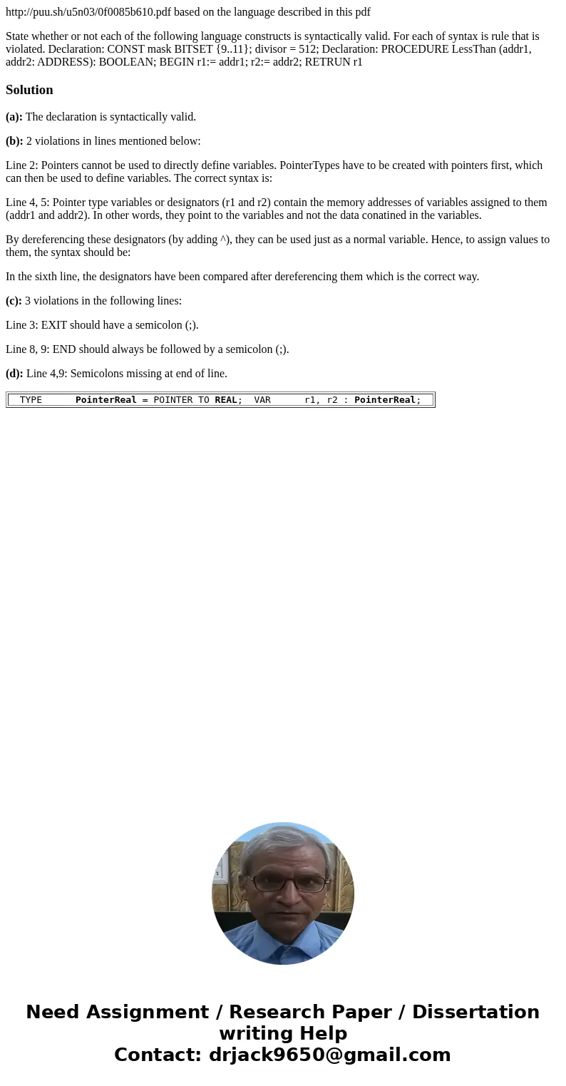 http://puu.sh/u5n03/0f0085b610.pdf based on the language described in this pdf State whether or not each of the following language constructs is syntactically v http://puu.sh/u5n03/0f0085b610.pdf based on the language described in this pdf State whether or not each of the following language constructs is syntactically v