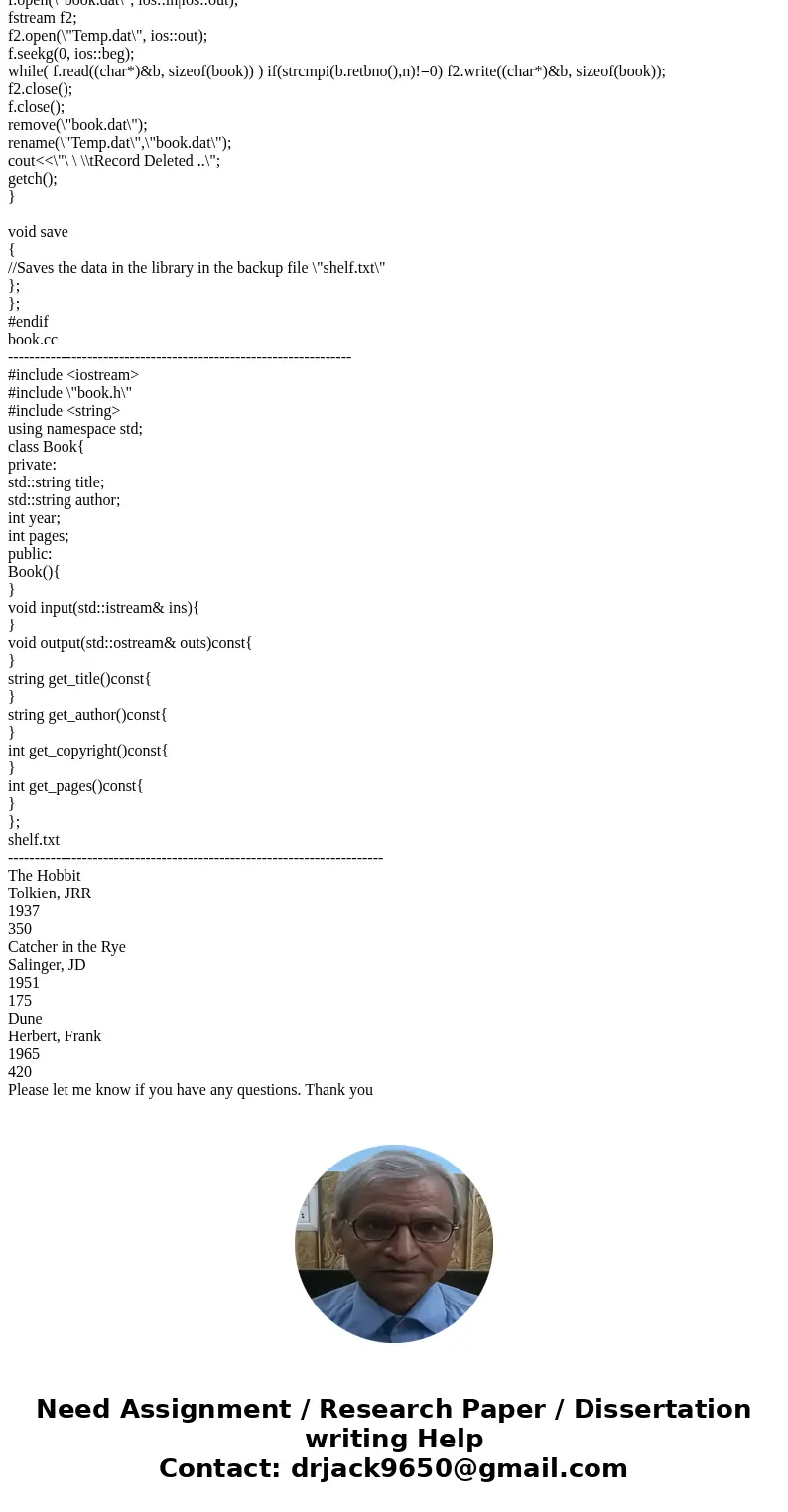 I need assistance creating a C++ code. I need you to help me create the input and output functions that will allow a user to enter a title of a book and the aut I need assistance creating a C++ code. I need you to help me create the input and output functions that will allow a user to enter a title of a book and the aut