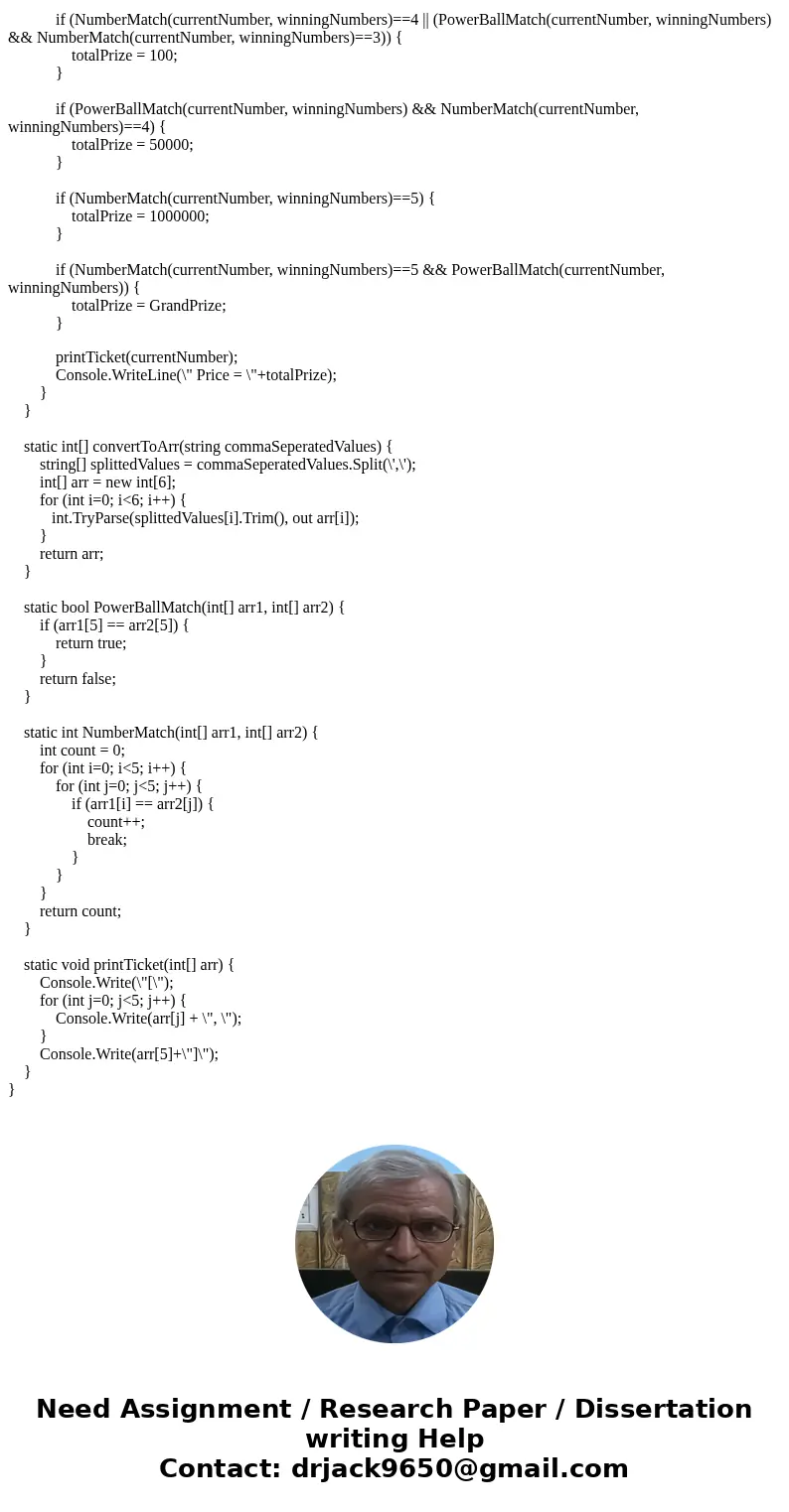 i want the answer on c# Enter Winning Number Enter Number of Numbers Purchased For each purchase: Enter the number into array For each number in array: For each i want the answer on c# Enter Winning Number Enter Number of Numbers Purchased For each purchase: Enter the number into array For each number in array: For each
