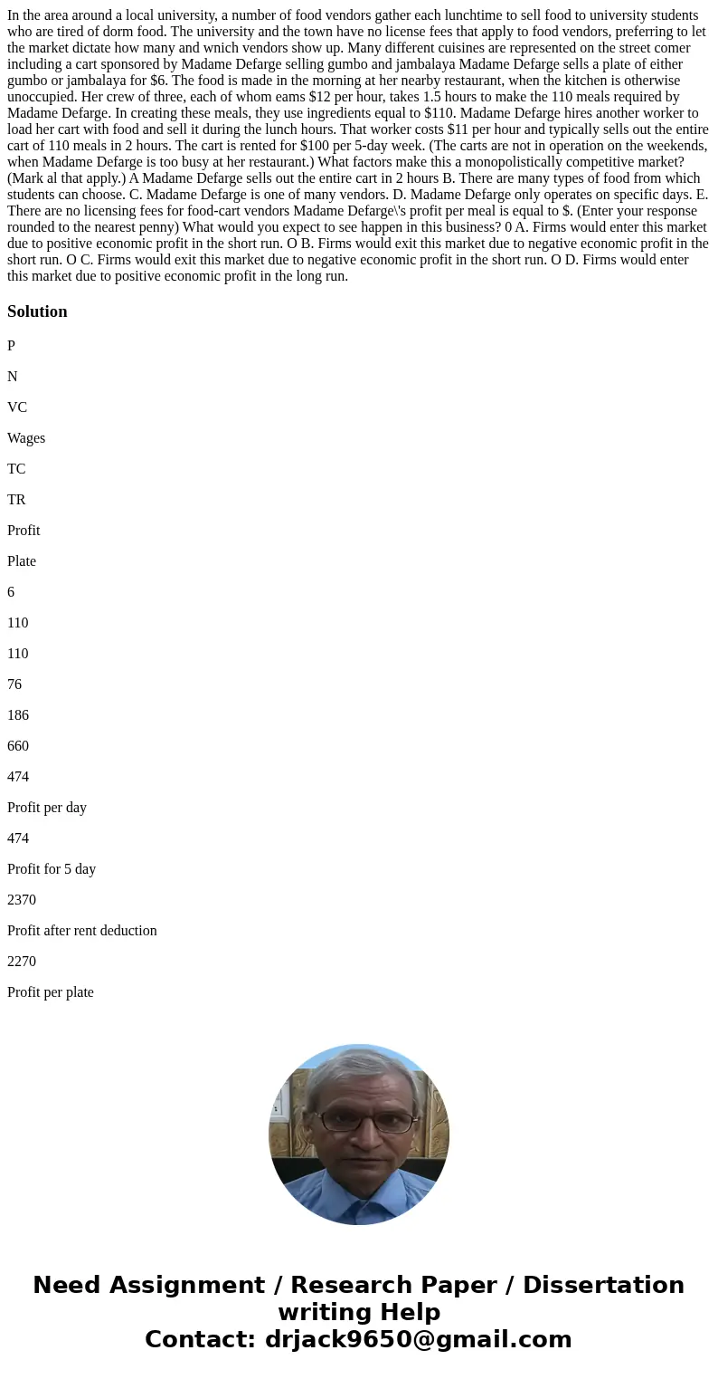 In the area around a local university, a number of food vendors gather each lunchtime to sell food to university students who are tired of dorm food. The unive  In the area around a local university, a number of food vendors gather each lunchtime to sell food to university students who are tired of dorm food. The unive