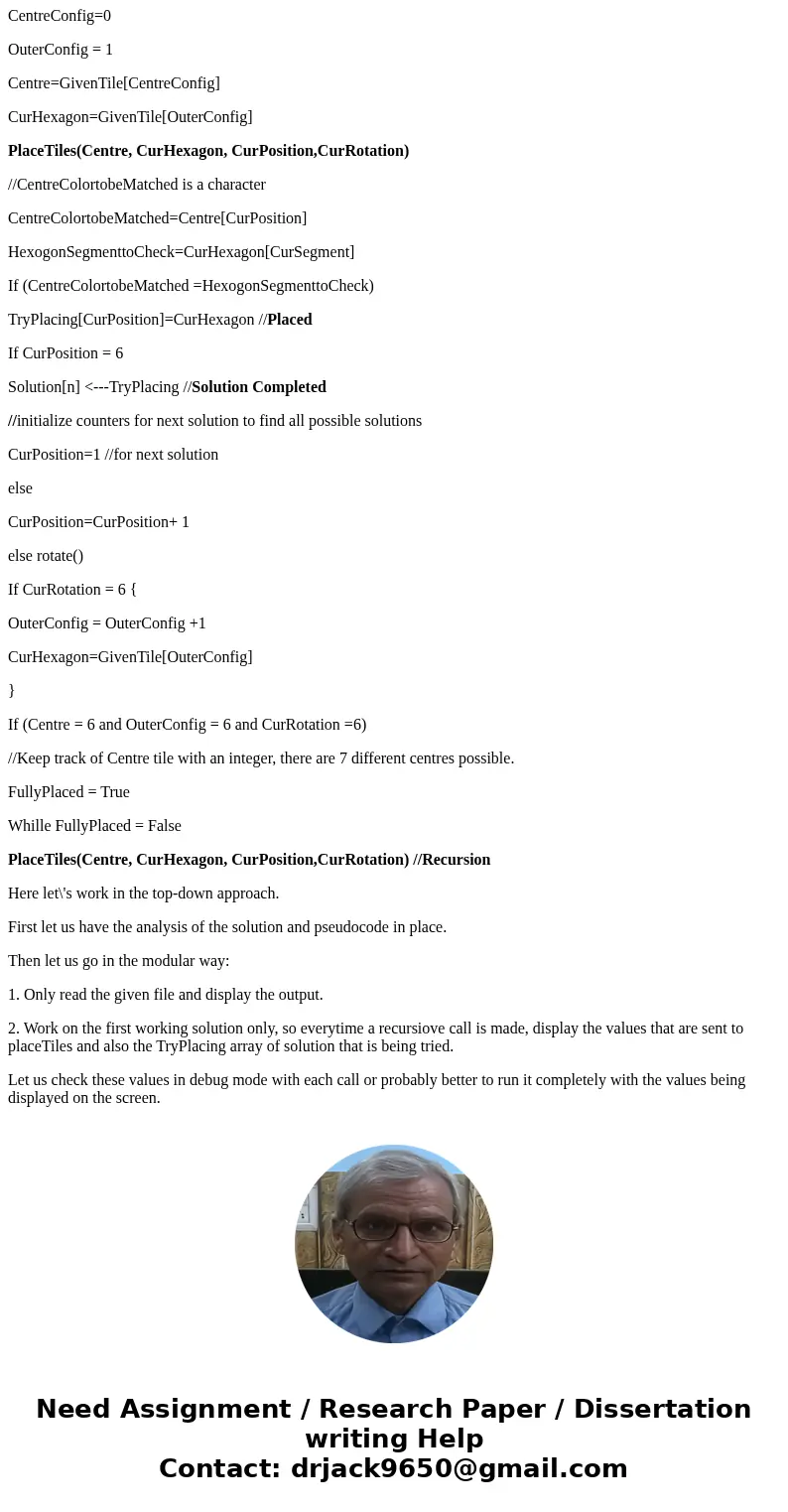 JAVA (( please follow the all the hits, and please do not copy and pastte from internet answers )) You are given seven hexagon tiles. Each tile has 6 colored se