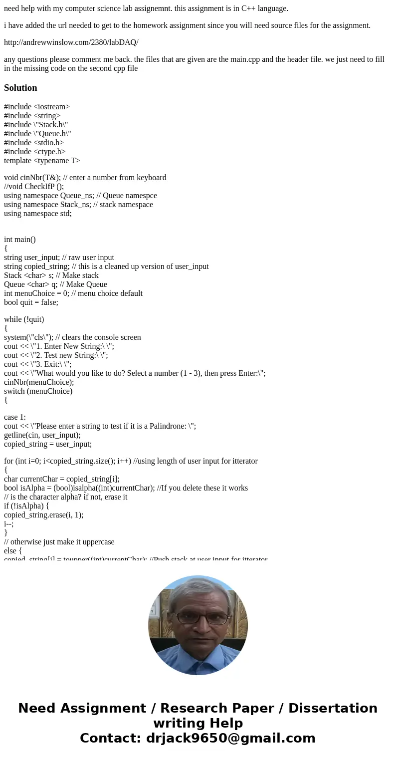 need help with my computer science lab assignemnt. this assignment is in C++ language. i have added the url needed to get to the homework assignment since you w need help with my computer science lab assignemnt. this assignment is in C++ language. i have added the url needed to get to the homework assignment since you w