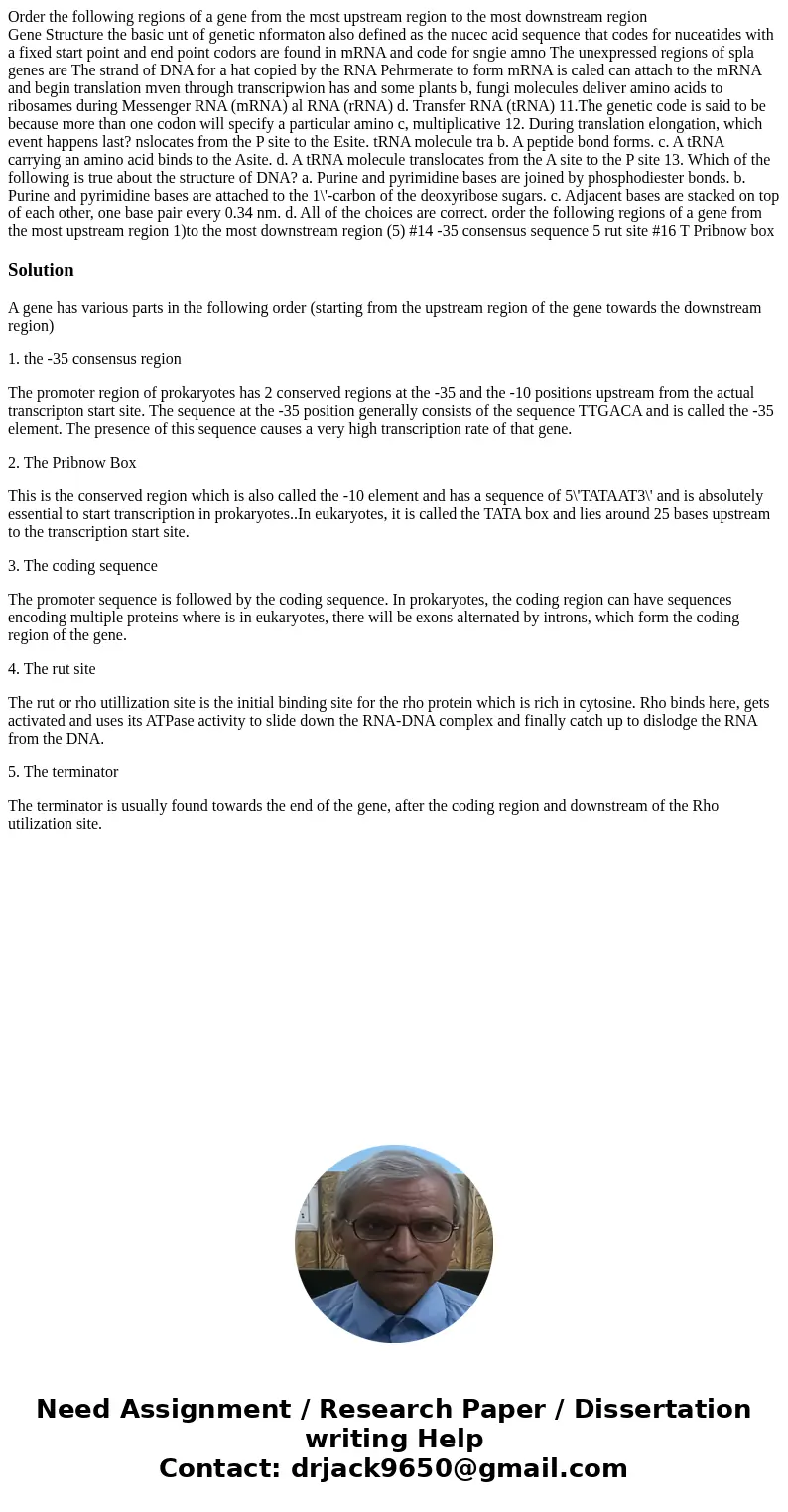 Order the following regions of a gene from the most upstream region to the most downstream region Gene Structure the basic unt of genetic nformaton also defined Order the following regions of a gene from the most upstream region to the most downstream region Gene Structure the basic unt of genetic nformaton also defined