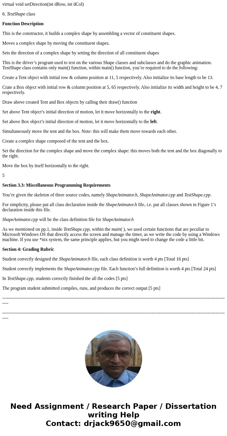 Please make the complete program, distinguishing between each class and header file. I have two .cpp files already and one .h Section 1: Project Objectives By g