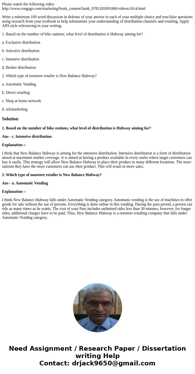 Please watch the following video http://www.cengage.com/marketing/book_content/lamb_9781285091860/videos/ch14.html Write a minimum 100 word discussion in defens Please watch the following video http://www.cengage.com/marketing/book_content/lamb_9781285091860/videos/ch14.html Write a minimum 100 word discussion in defens