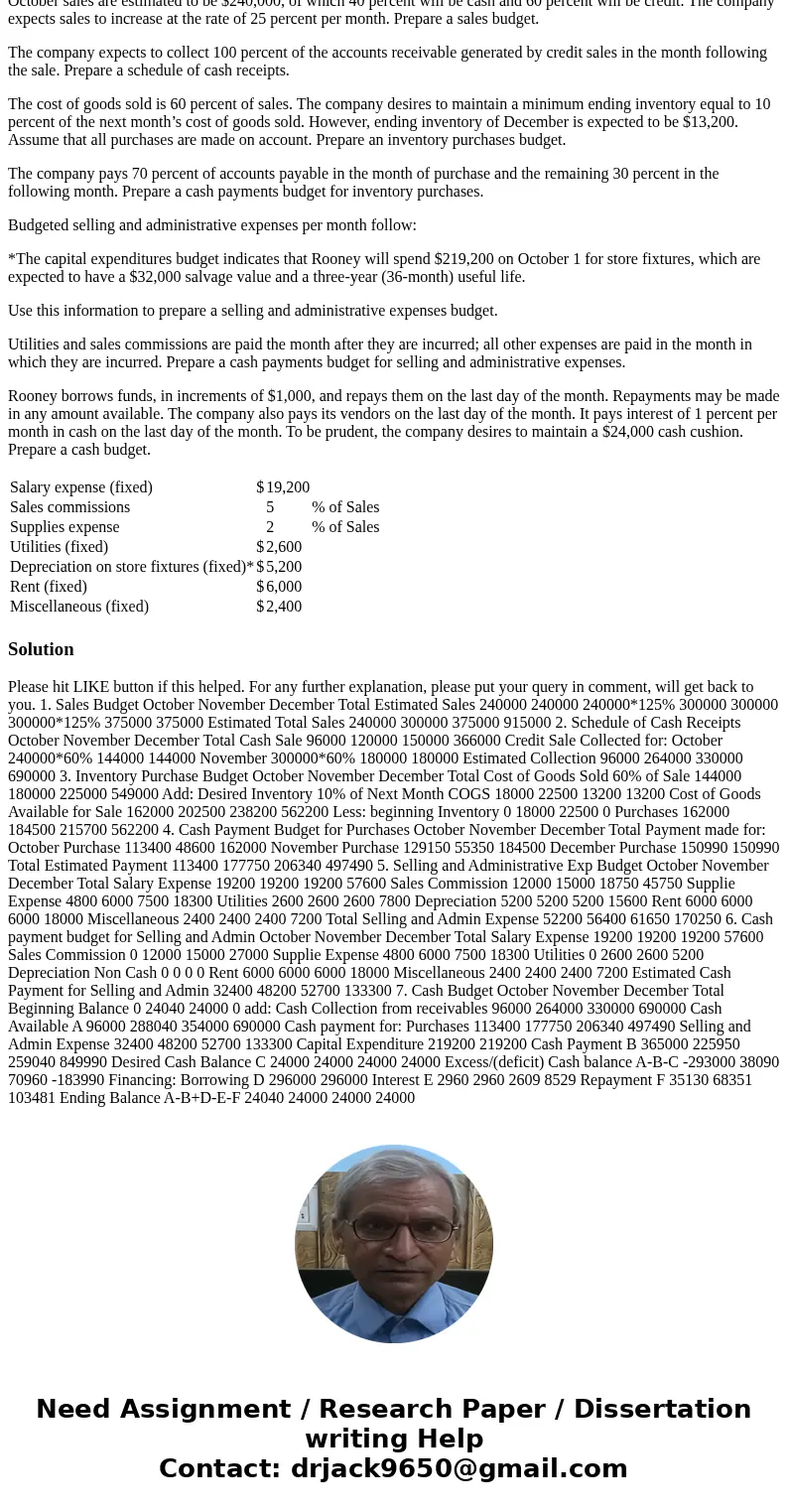 Problem 14-23 Preparing a master budget for retail company with no beginning account balances LO 14-2, 14-3, 14-4, 14-5, 14-6 [The following information applies
