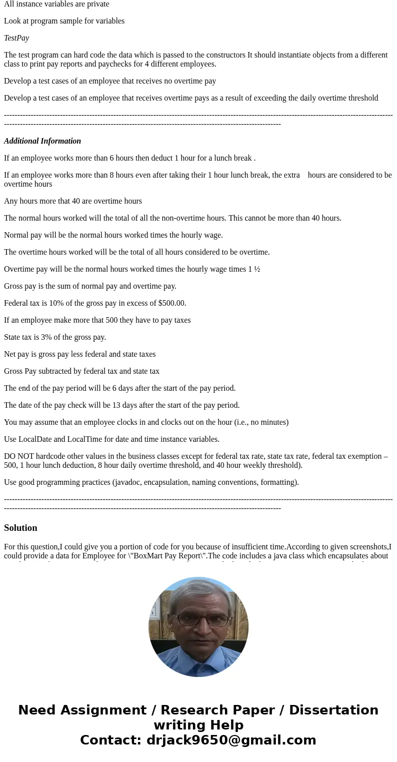 Program Create a payroll application to generate paychecks and paystubs for its employees. Each employee clocks in at that start of a work period and clock outs Program Create a payroll application to generate paychecks and paystubs for its employees. Each employee clocks in at that start of a work period and clock outs