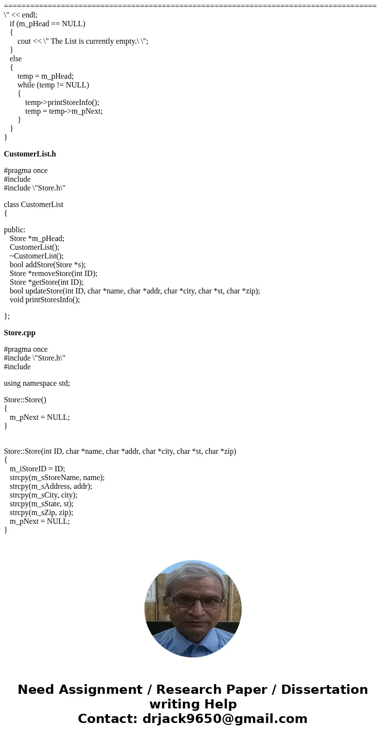 Programming Assignment Error I am suppose to be able to create a list of customer stores for each employee in the database. However, I have followed most of the