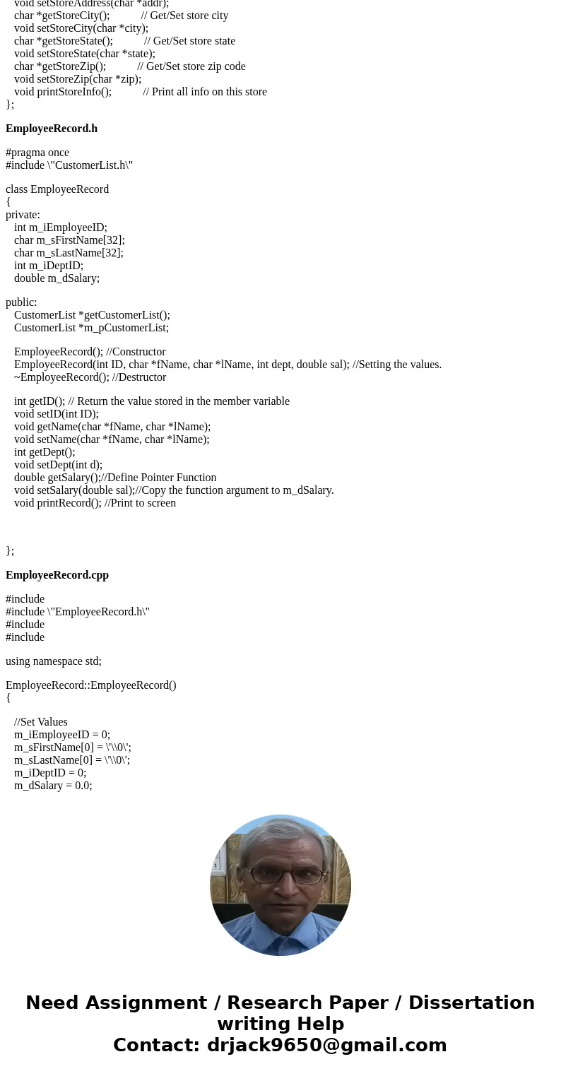 Programming Assignment Error I am suppose to be able to create a list of customer stores for each employee in the database. However, I have followed most of the